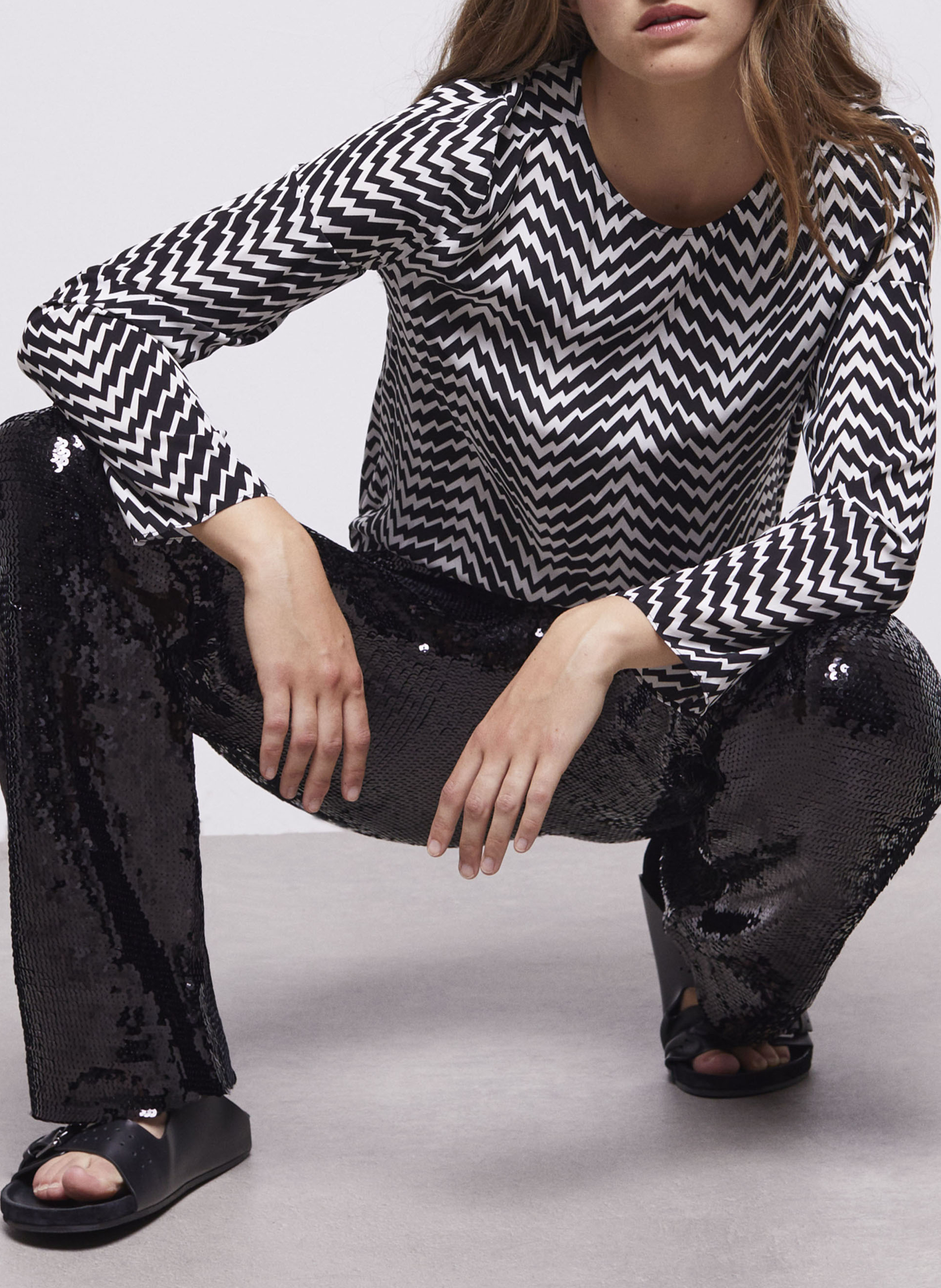 Top imprimé en viscose THE KOOPLES Noir