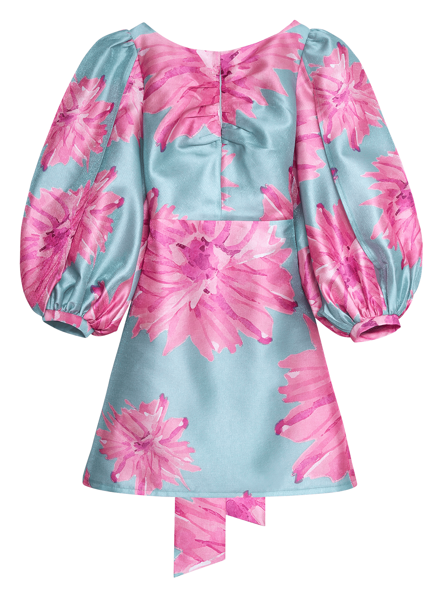 Bedrucktes Kurzkleid mit Rundhalsausschnitt LAAGAM Rosa