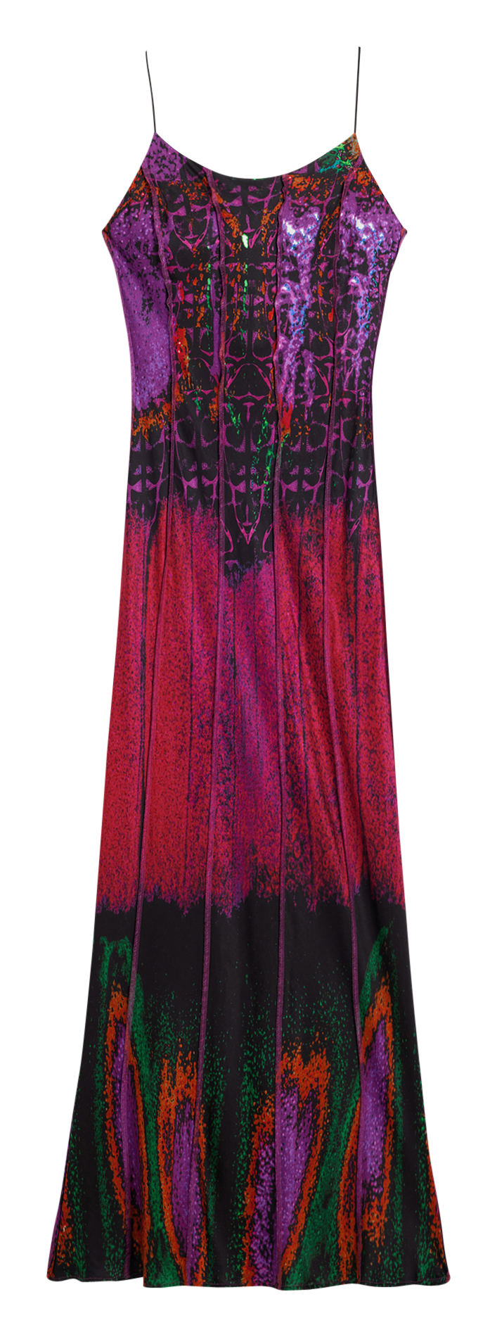 Langes, bedrucktes Kleid mit Rundhalsausschnitt DESIGUAL Rot