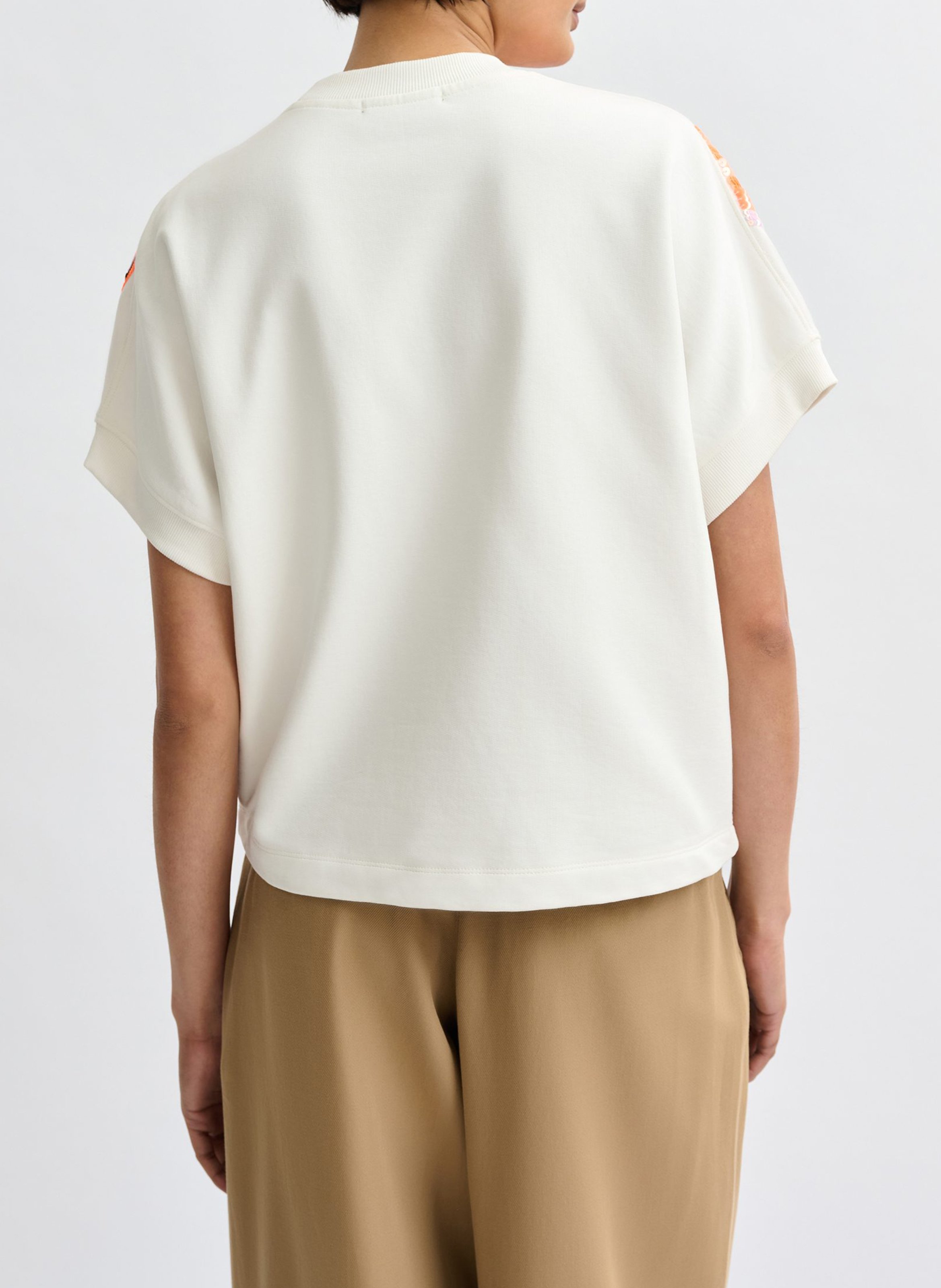 Oversized cotton sweatshirt with round neck ESSENTIEL ANTWERP White