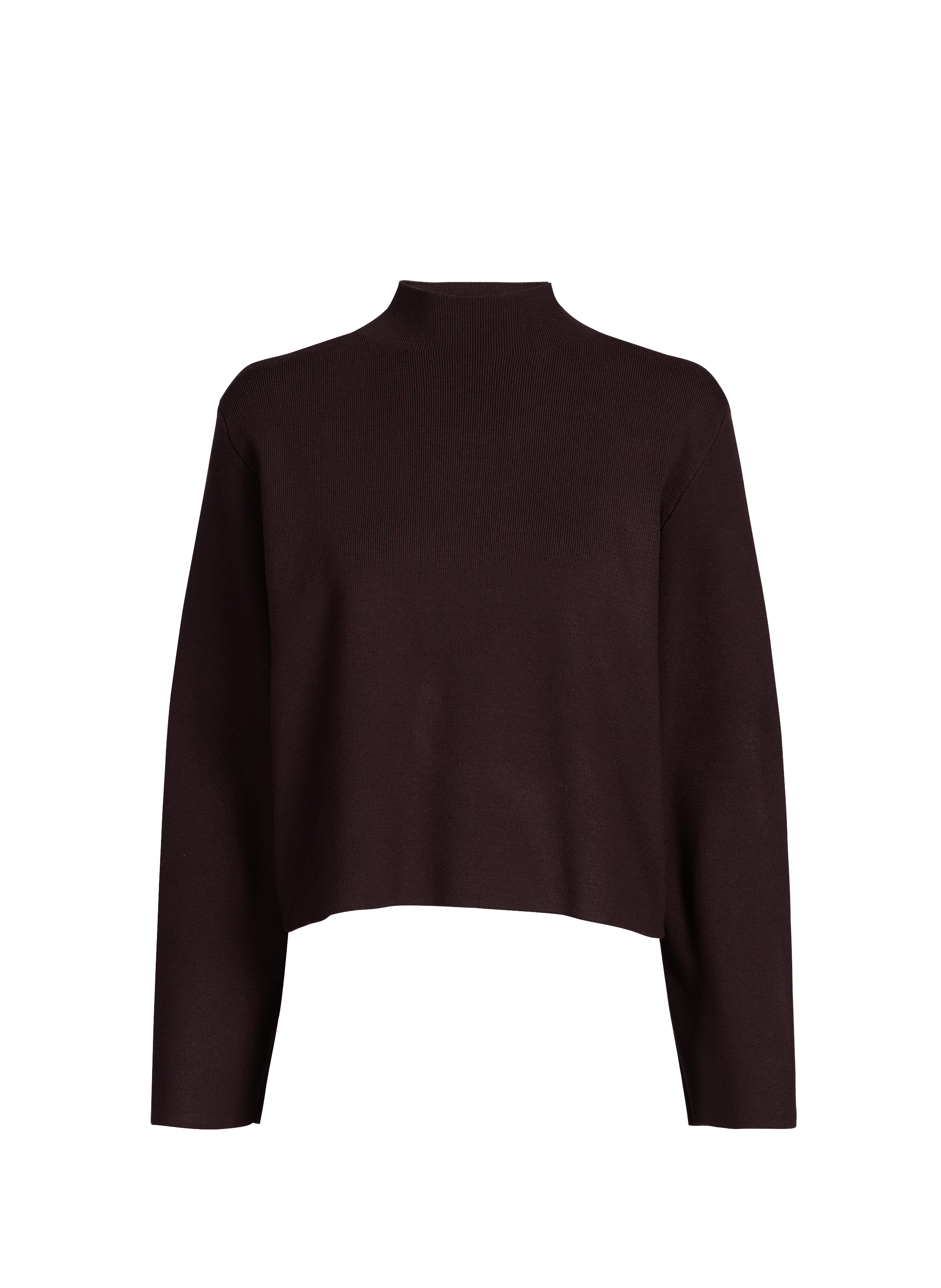 High neck cropped sweater SAISON 1865 Brown