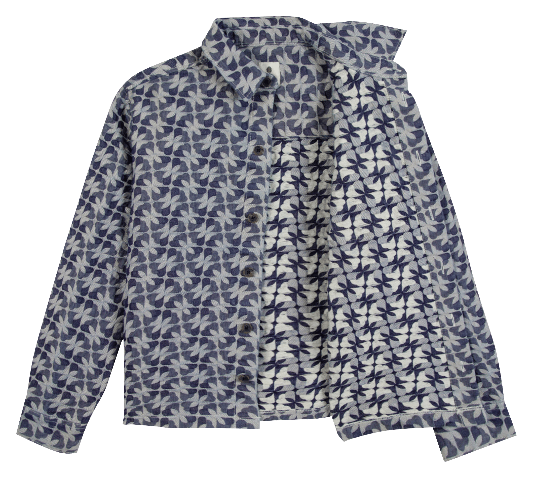 Surchemise droite en coton imprimé FAGUO Bleu