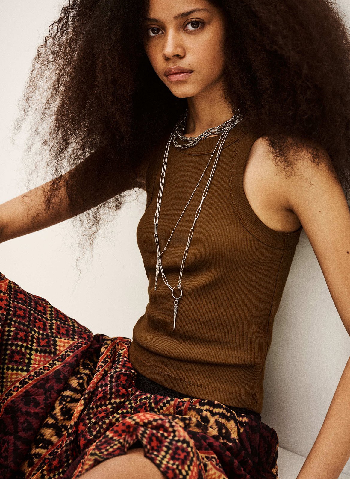 Katoenen top met ronde hals BA&SH Bruin