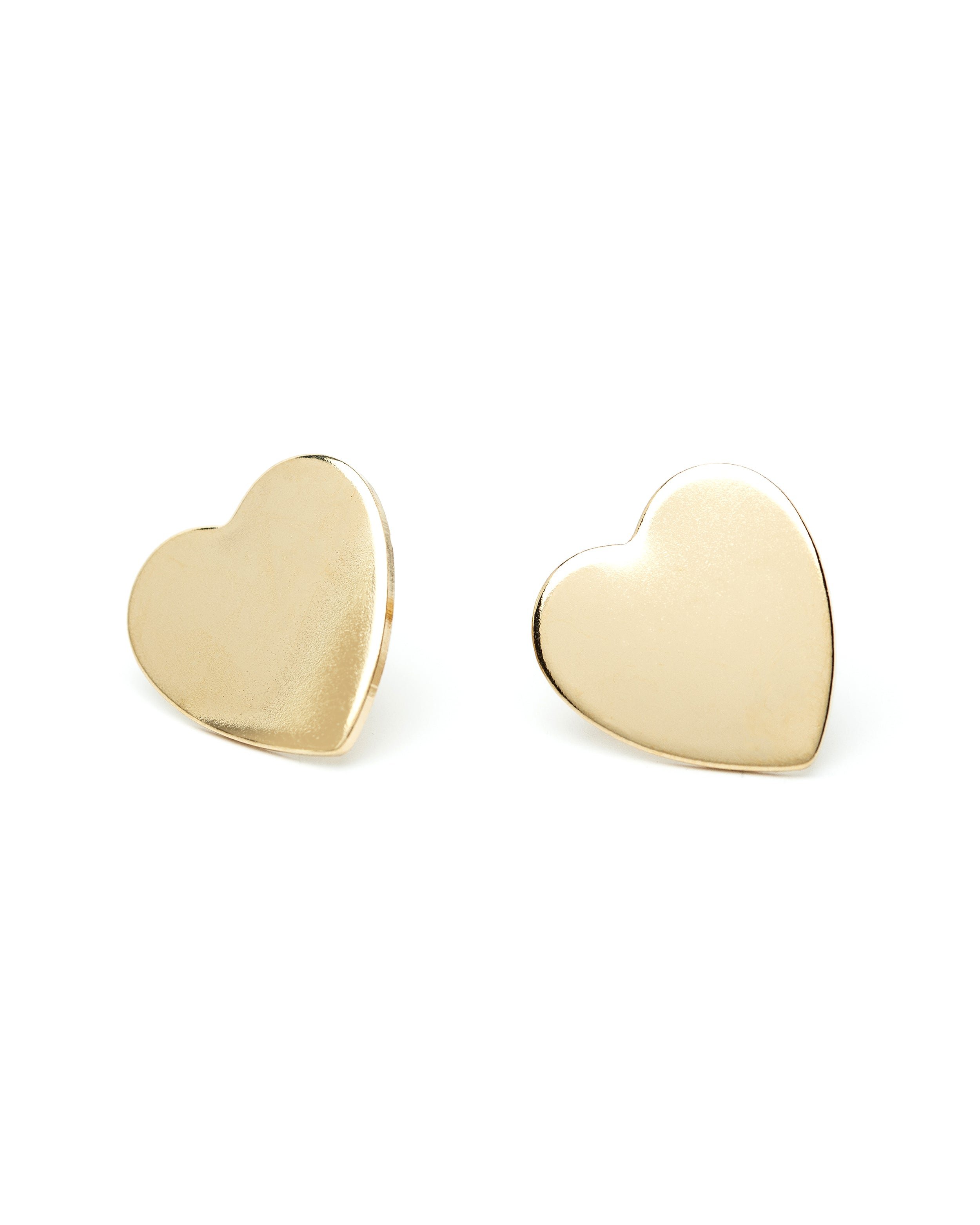 Heart-shaped silver-plated stud earrings GoldenMONSIEUR SIMONE
