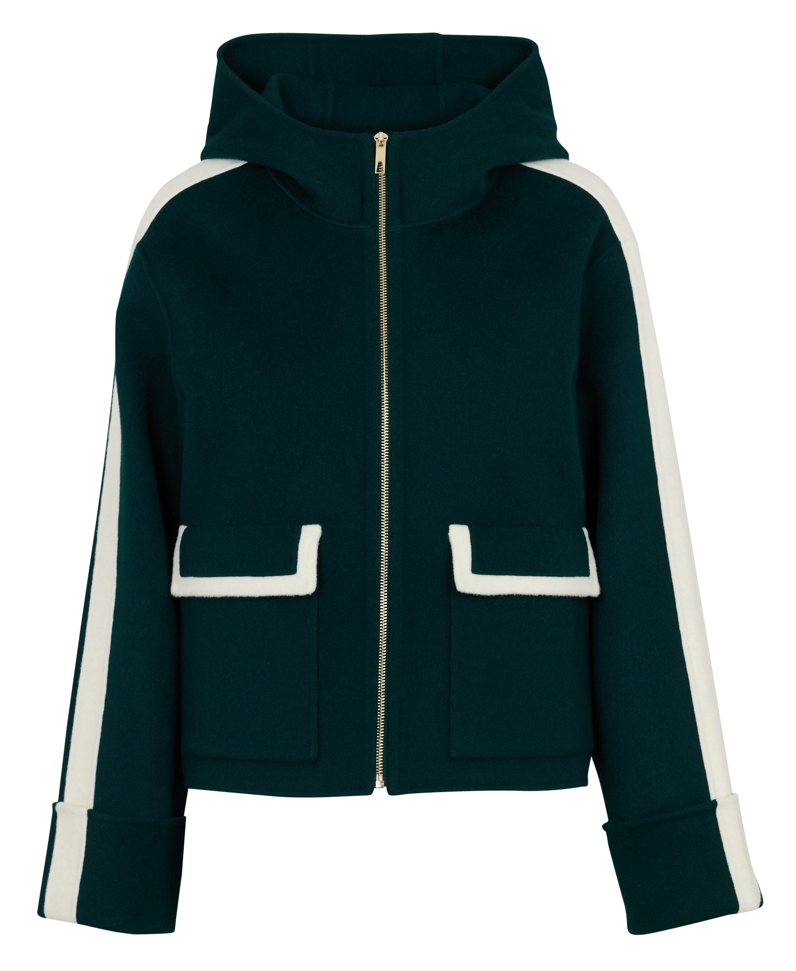 Kurzer Wollmix-Mantel mit Reißverschluss ZAPA Grun