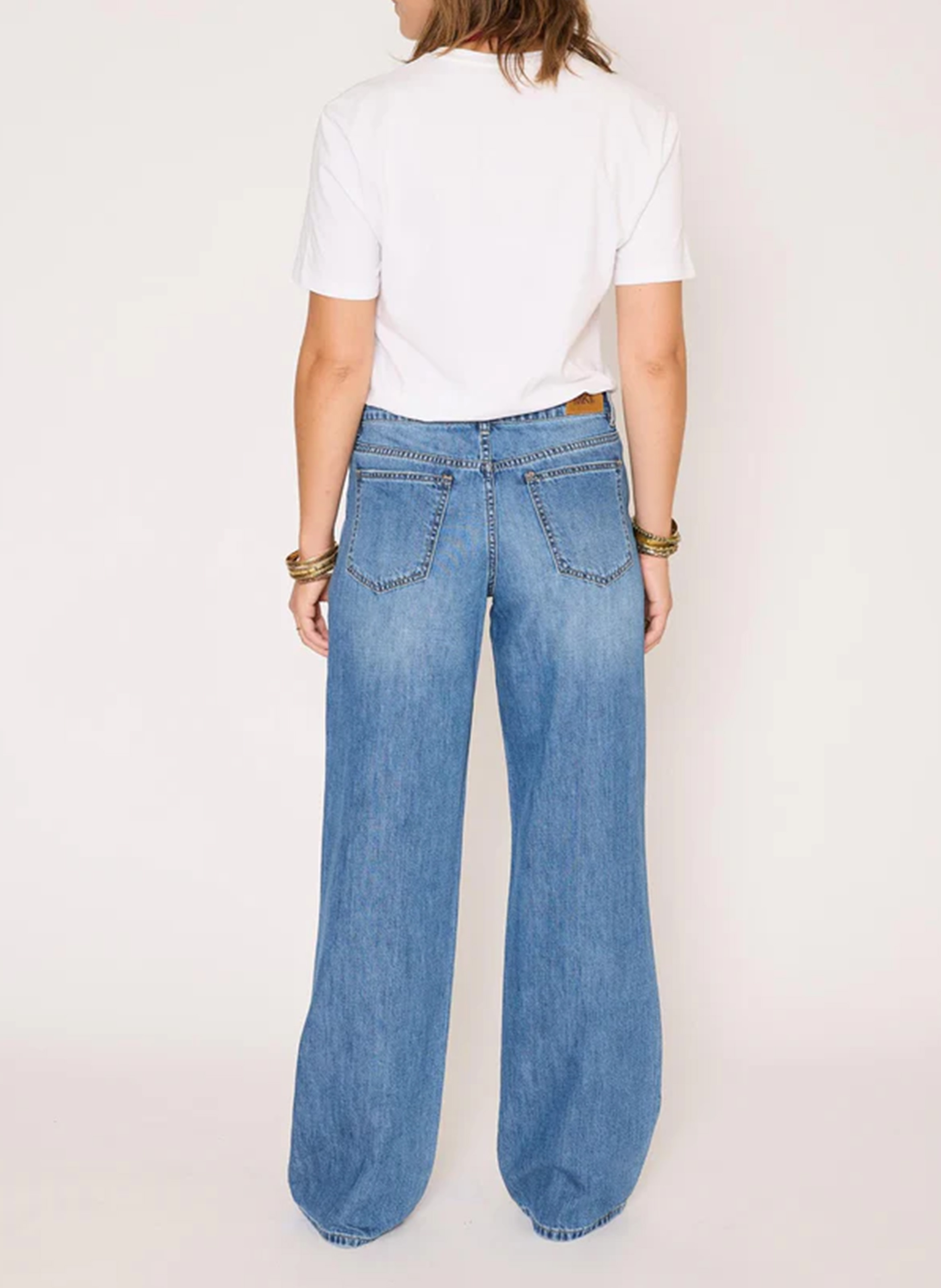 Cotton-blend wide-leg jeans MKT Blue