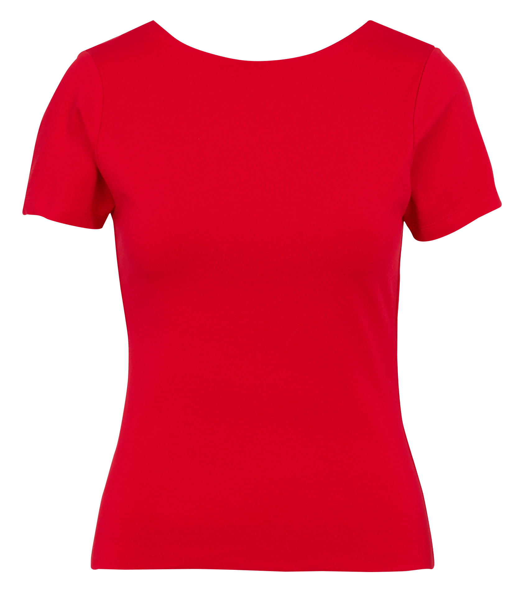 Eng anliegendes T-Shirt mit Bootsausschnitt aus Baumwollmischung KOOKAI Rot