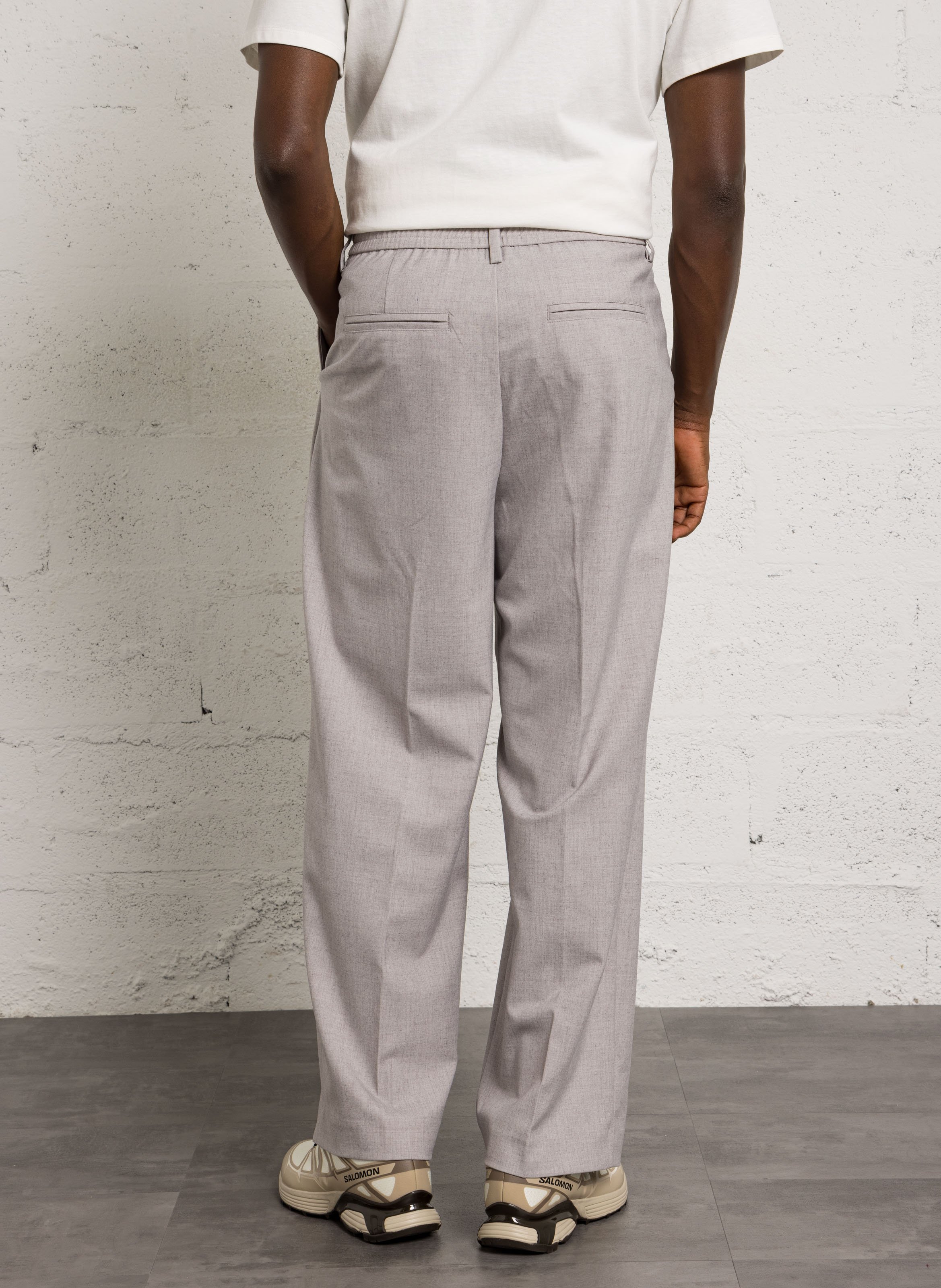 Gerader Hose mit Bundfalten in Uni CASUAL FRIDAY Grau