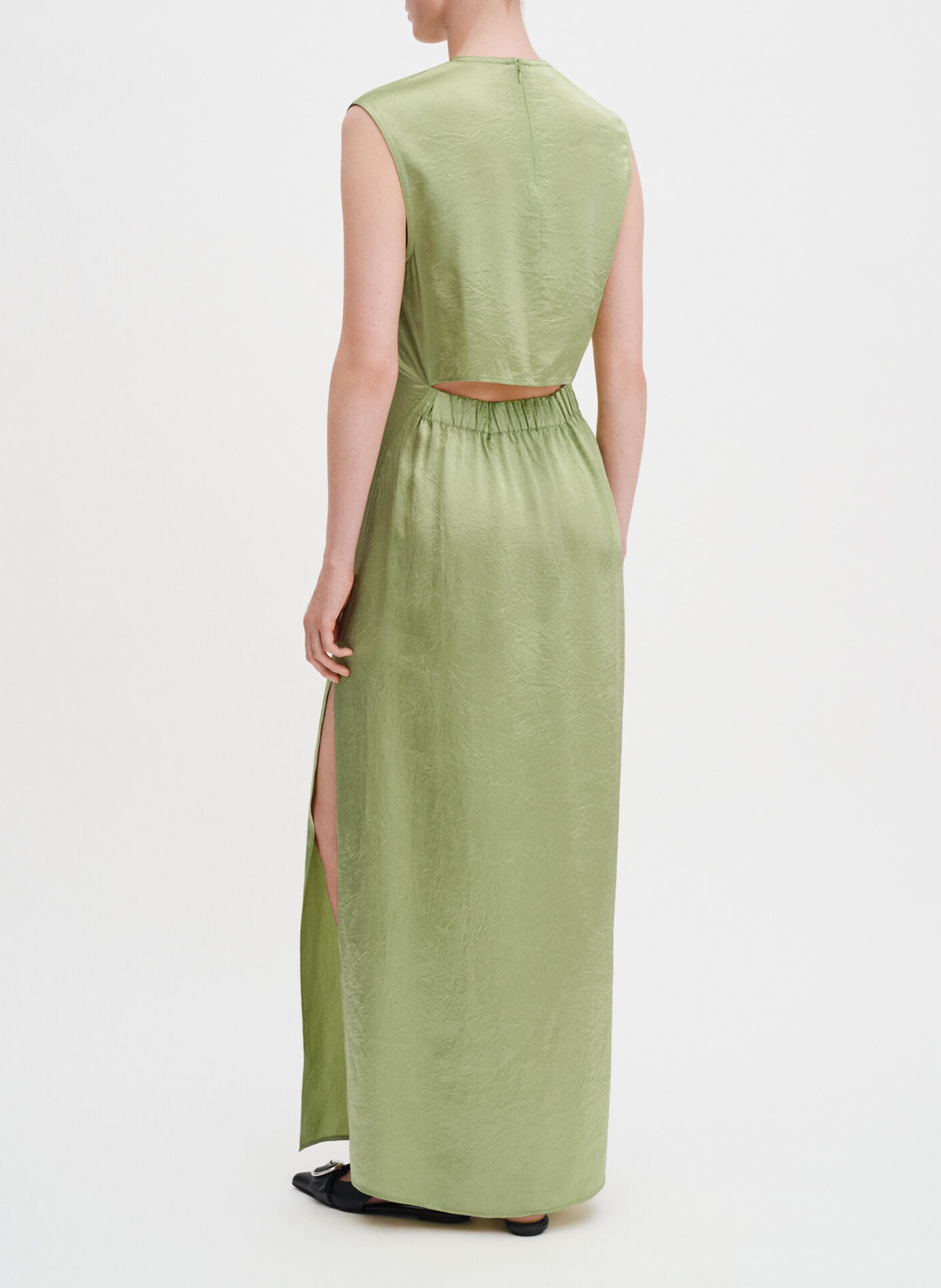 Vestido largo recto liso FILIPPA K Verde