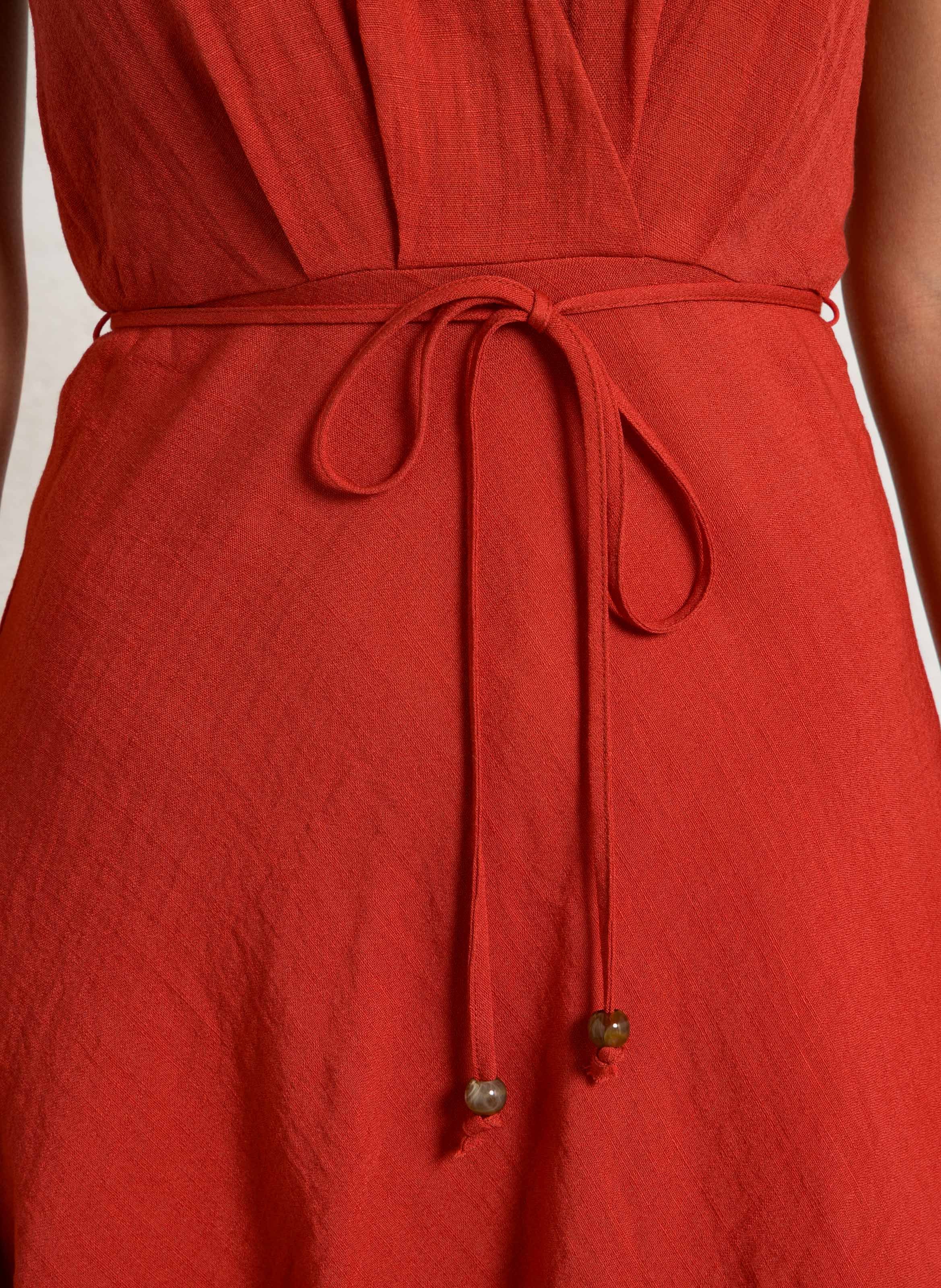 Robe midi évasée avec ceinture LA PETITE ETOILE Rouge