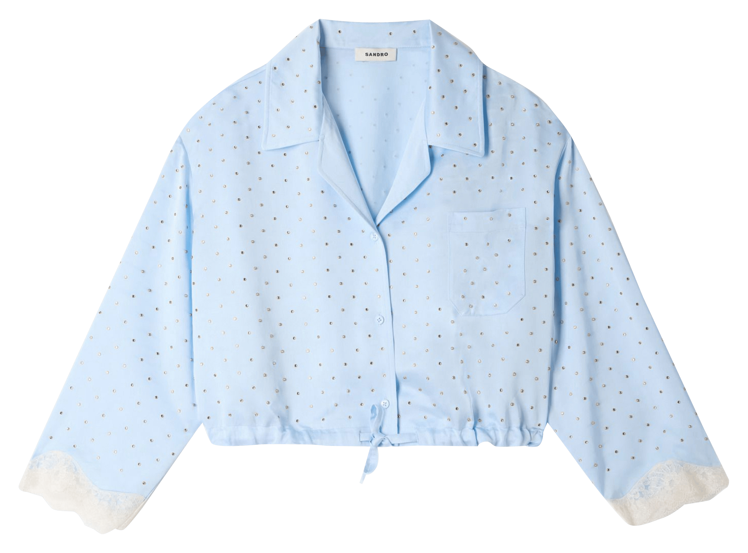 Korte top met stras SANDRO Blauw