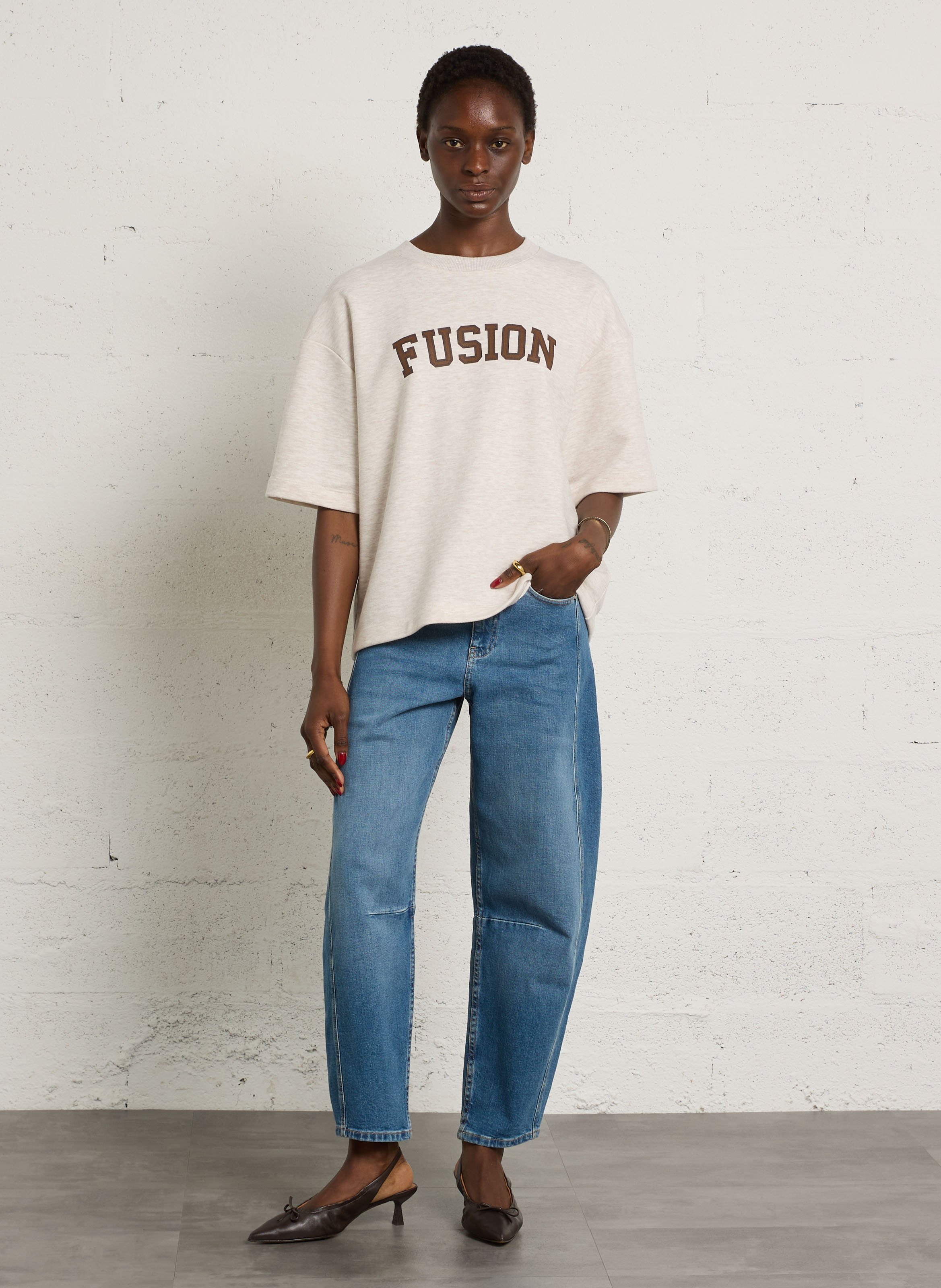 Oversized sweater met ronde hals MAISON 123 Wit