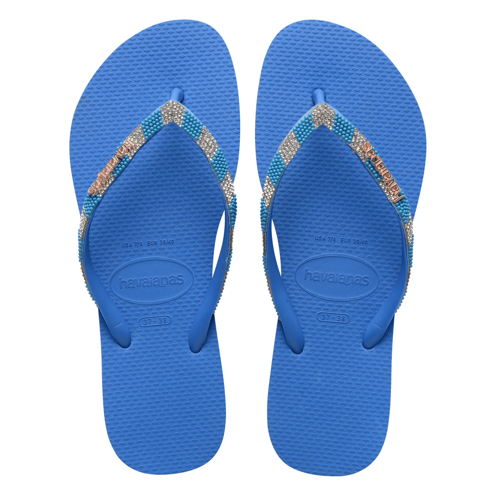 Tongs à strass HAVAIANAS Bleu