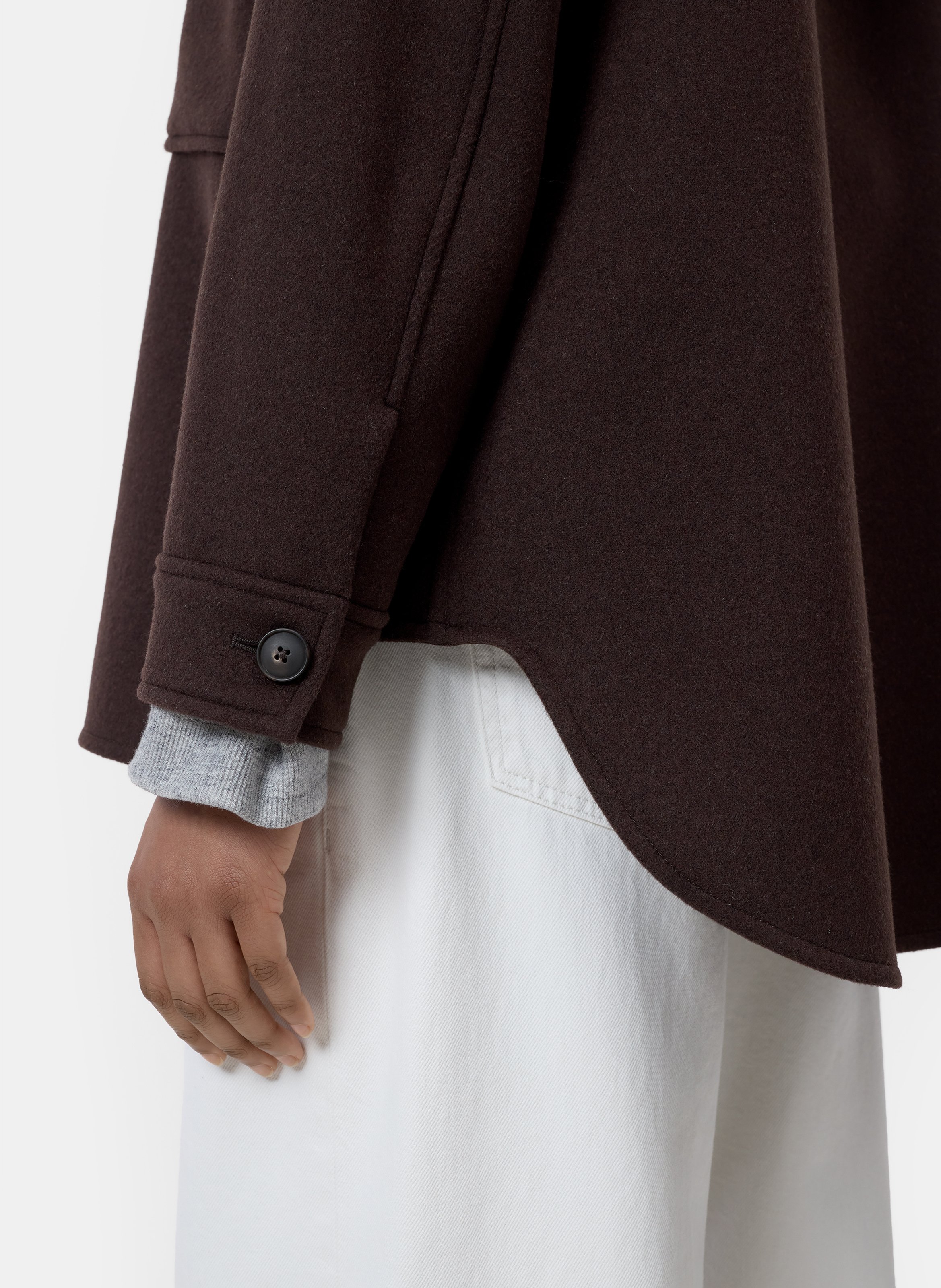 Oversized long wool blend jacket CLOSED Brown