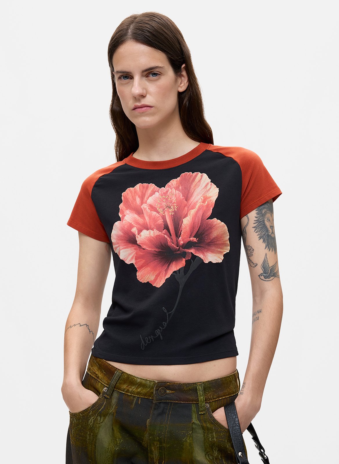 Tee-shirt court imprimé DESIGUAL Noir