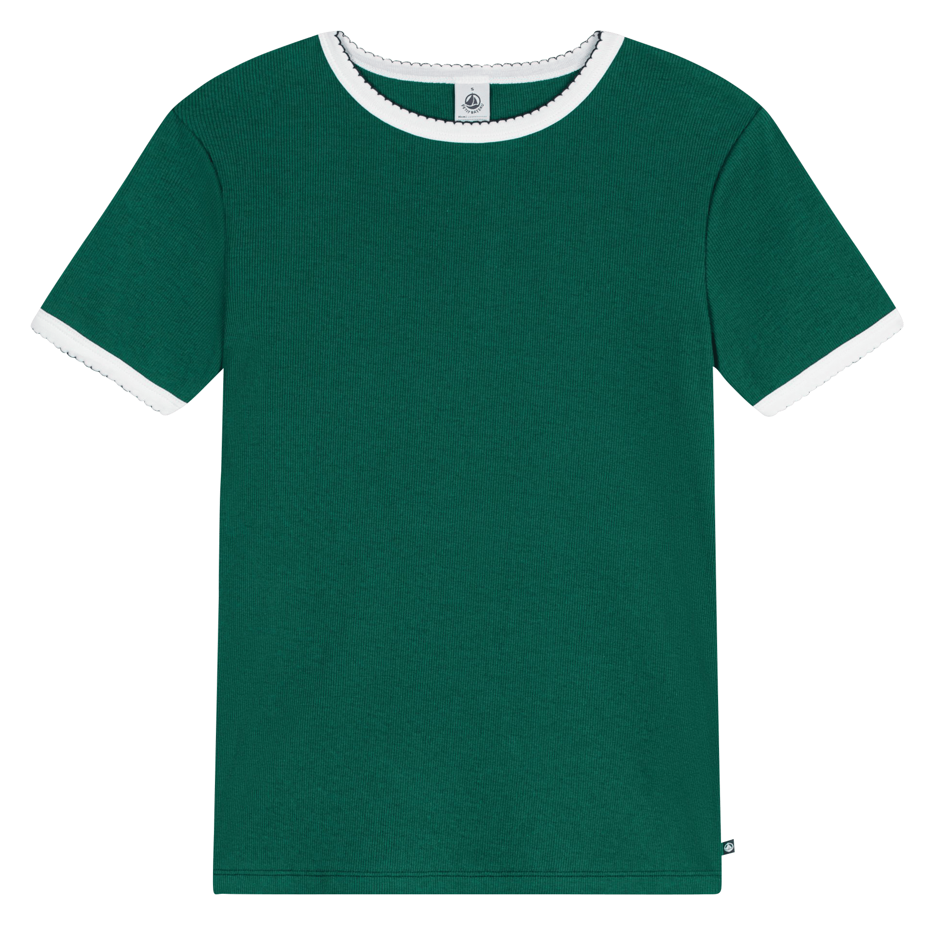 Tee-shirt col rond en coton PETIT BATEAU Vert