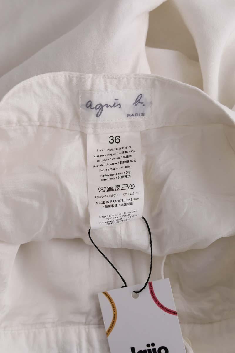 Straight-cut pants AGNES B. - Seconde Main White