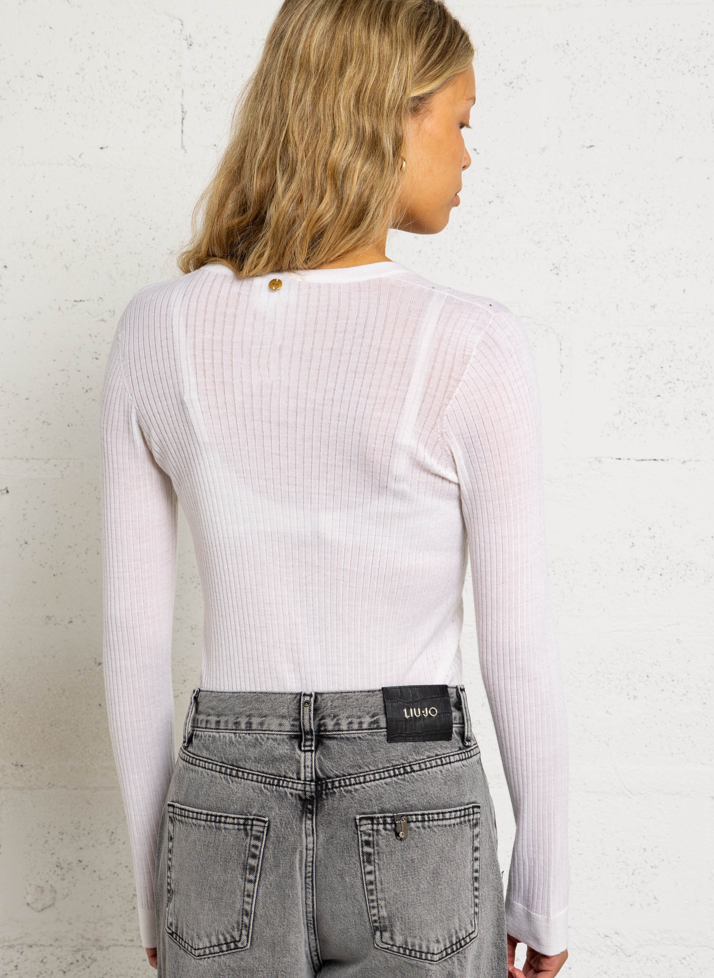 Angepasster Wollpullover LIU JO Weiss