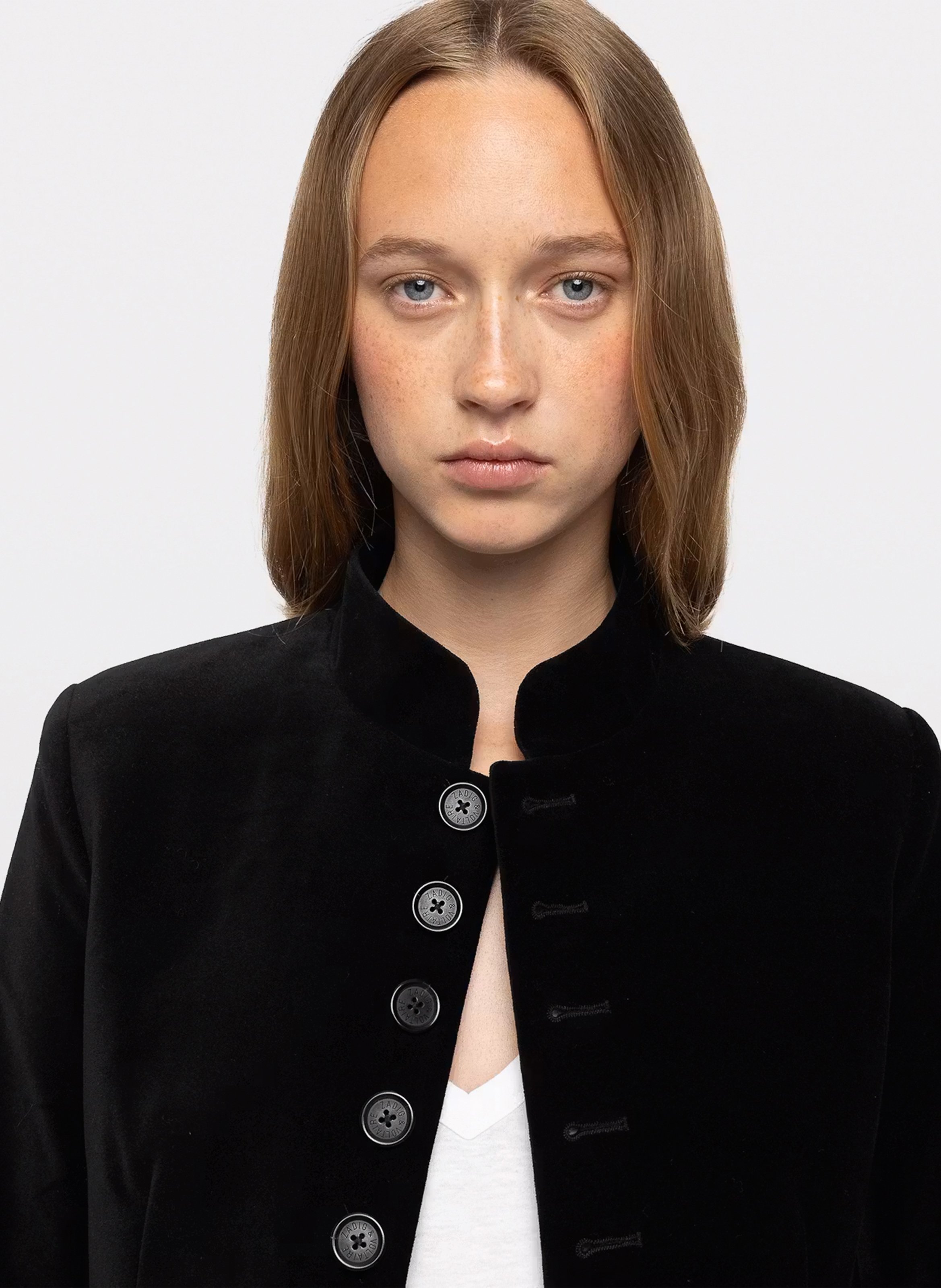High-neck straight cotton jacket ZADIG&VOLTAIRE Black