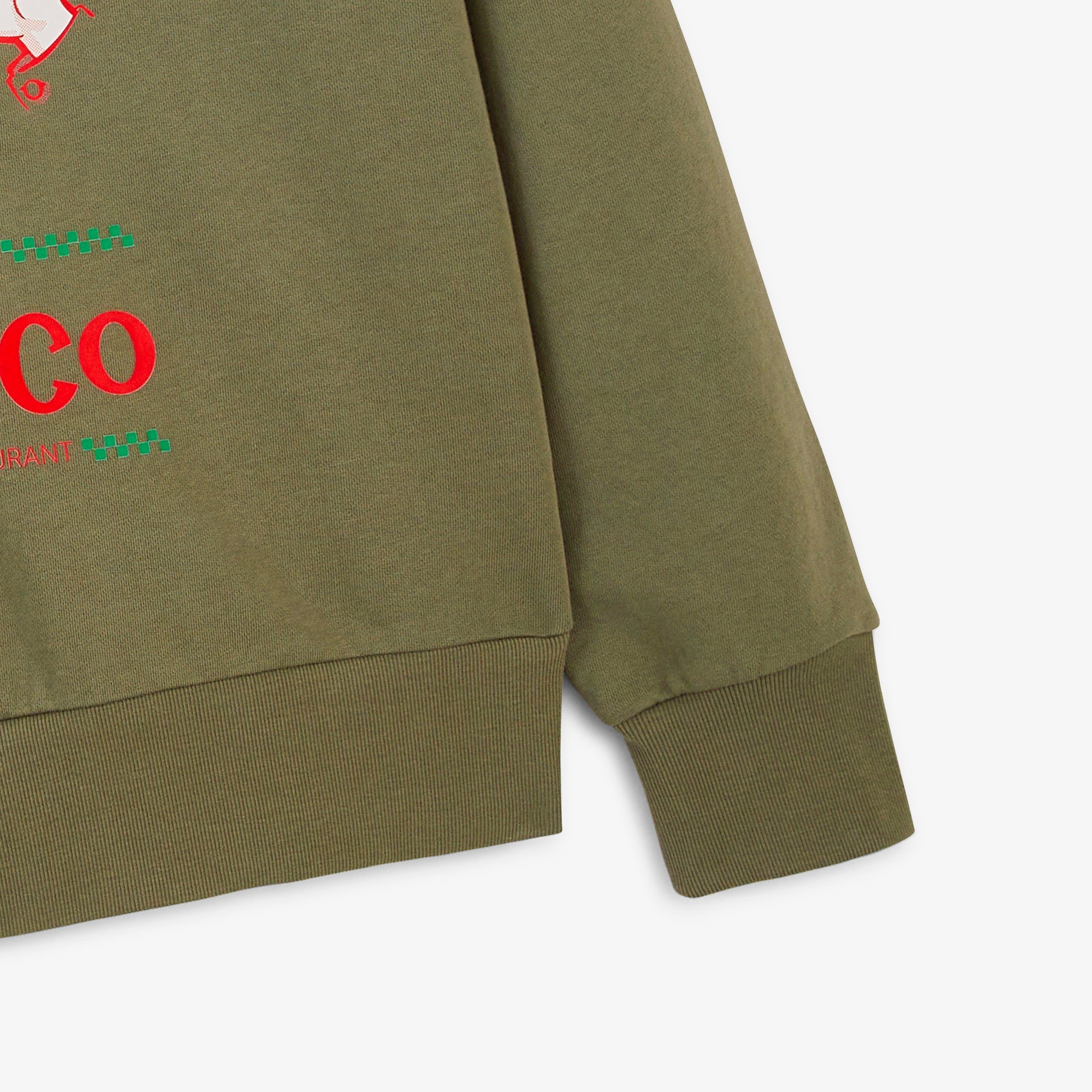 Round neck sweatshirt with family restaurant print SERGE BLANCO Beige