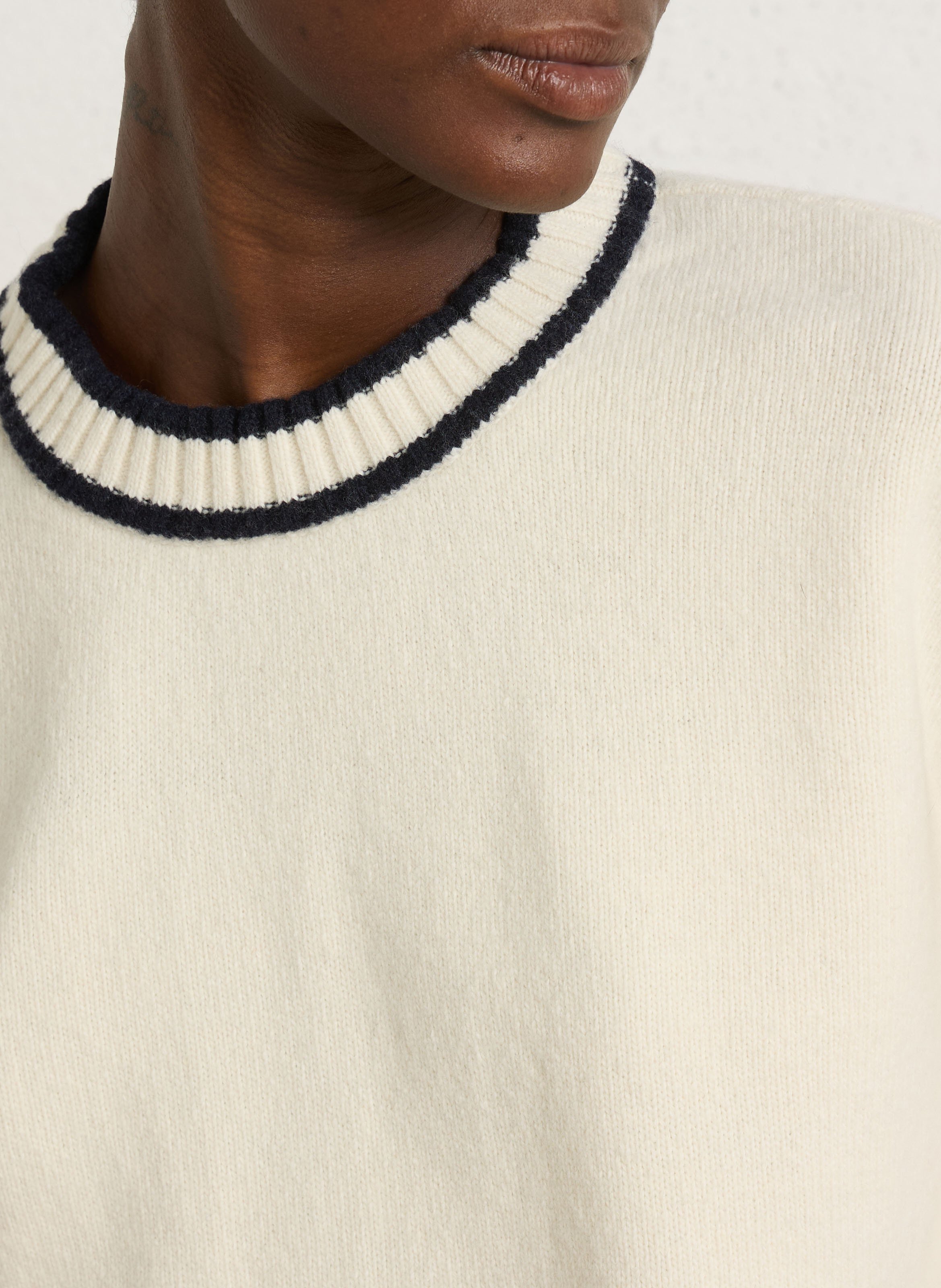Pull oversize col rond en laine mélangée ARMOR LUX Beige
