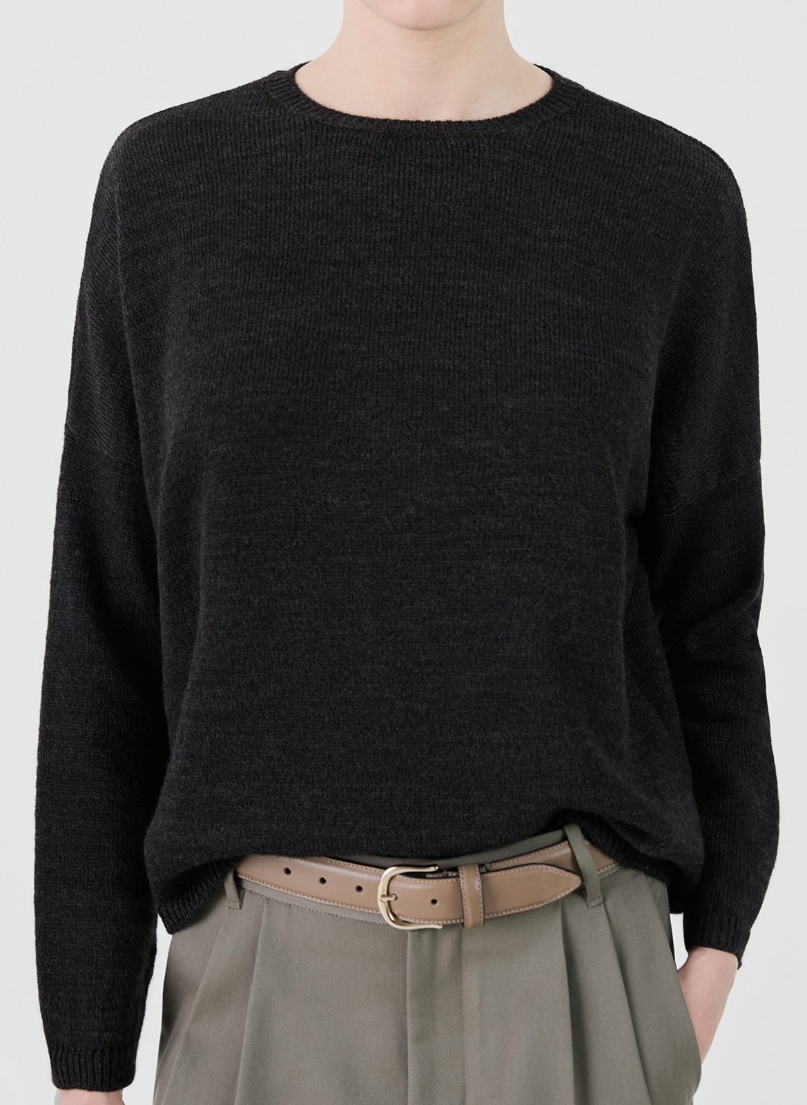 Pull col rond en laine mélangée MASSCOB Noir