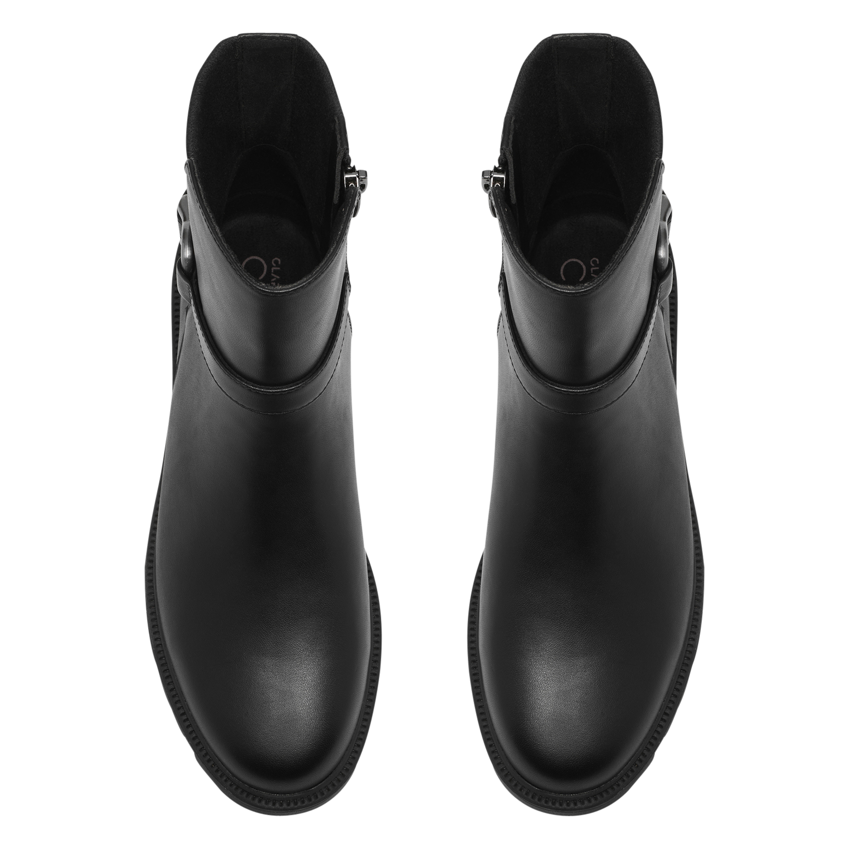 Zip-up leather mid-calf boots CLARKS Black