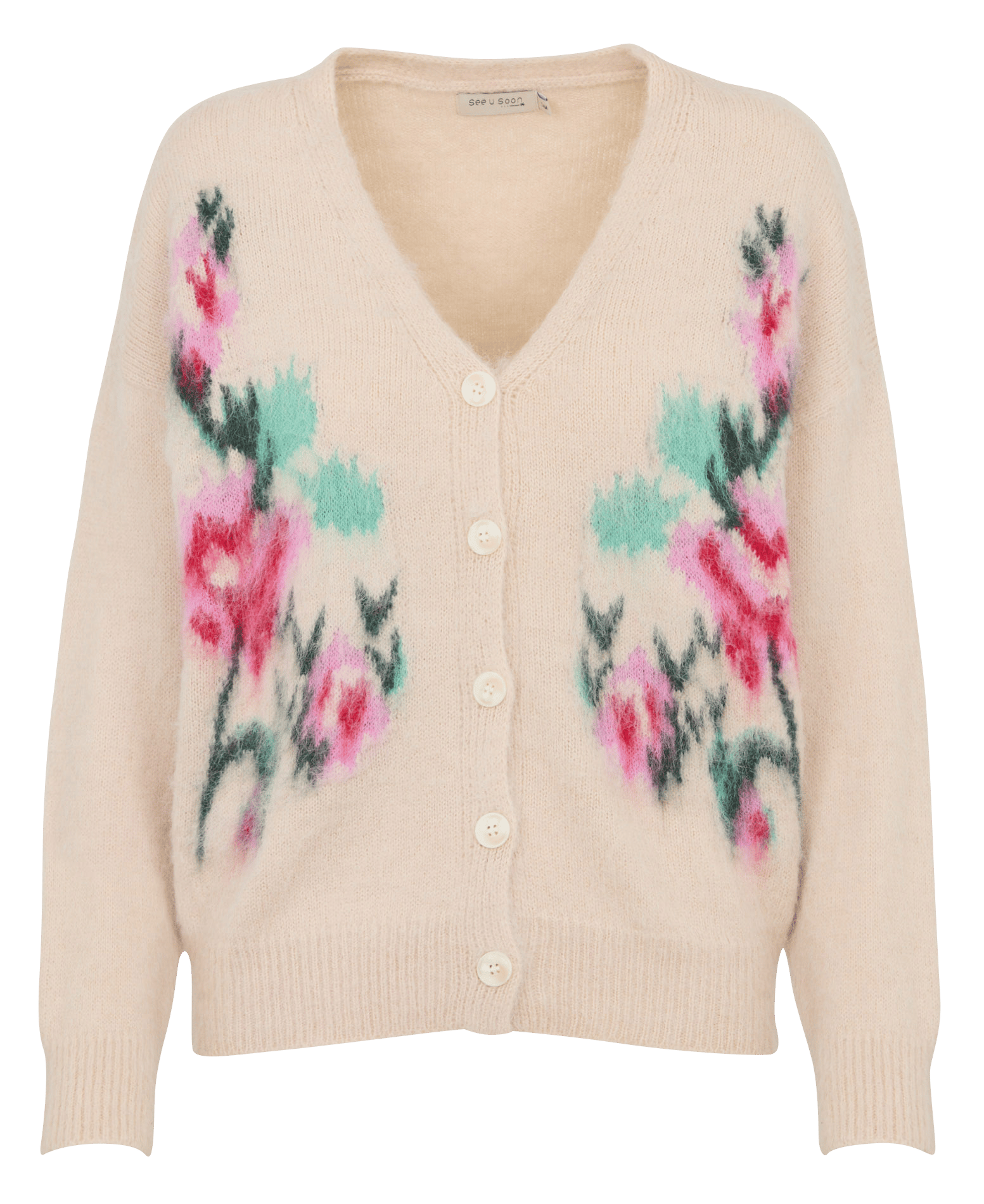 Gilet droit col V SEE U SOON Blanc