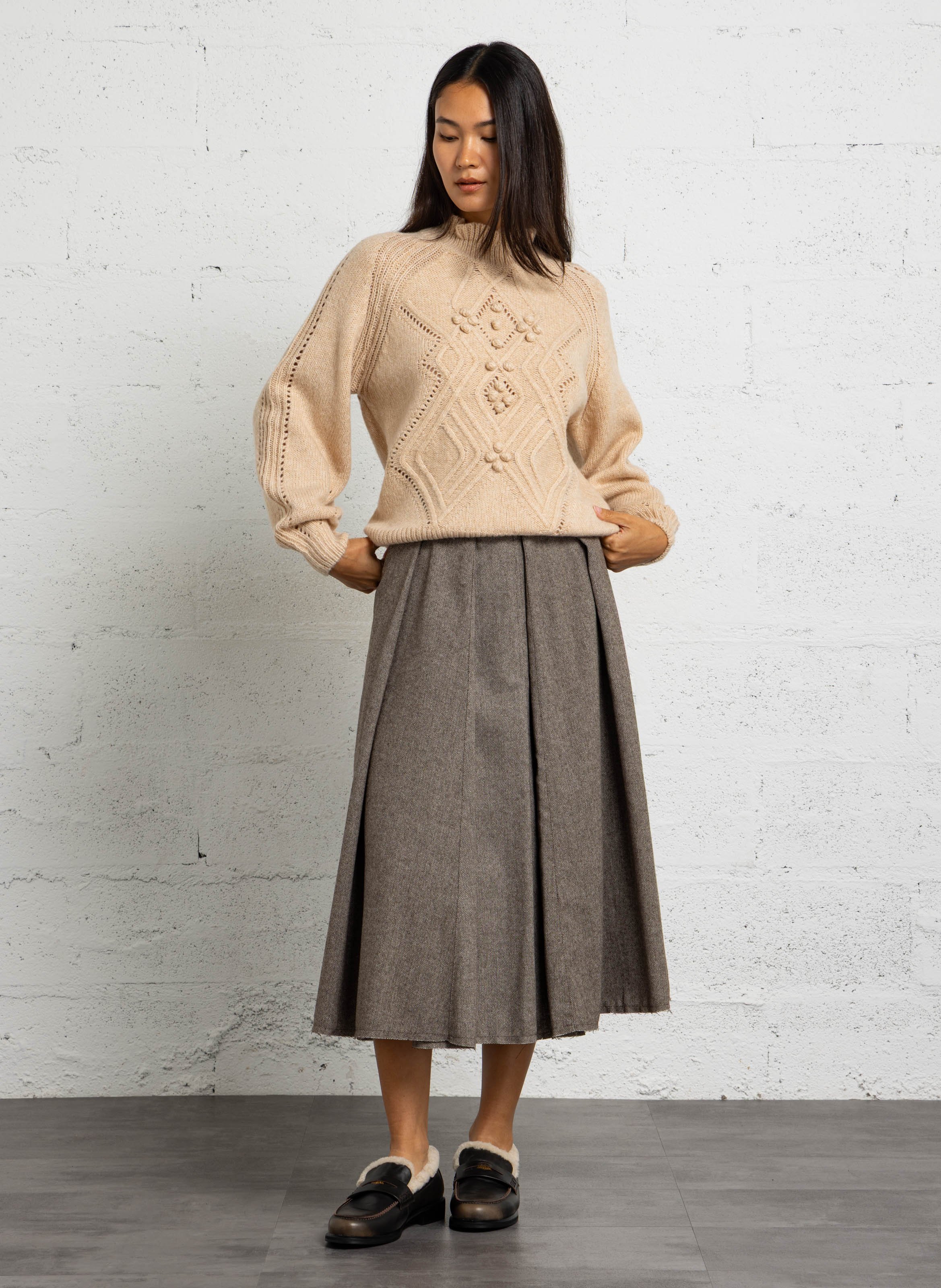 Pull ample col victorien LOUISE MISHA Beige