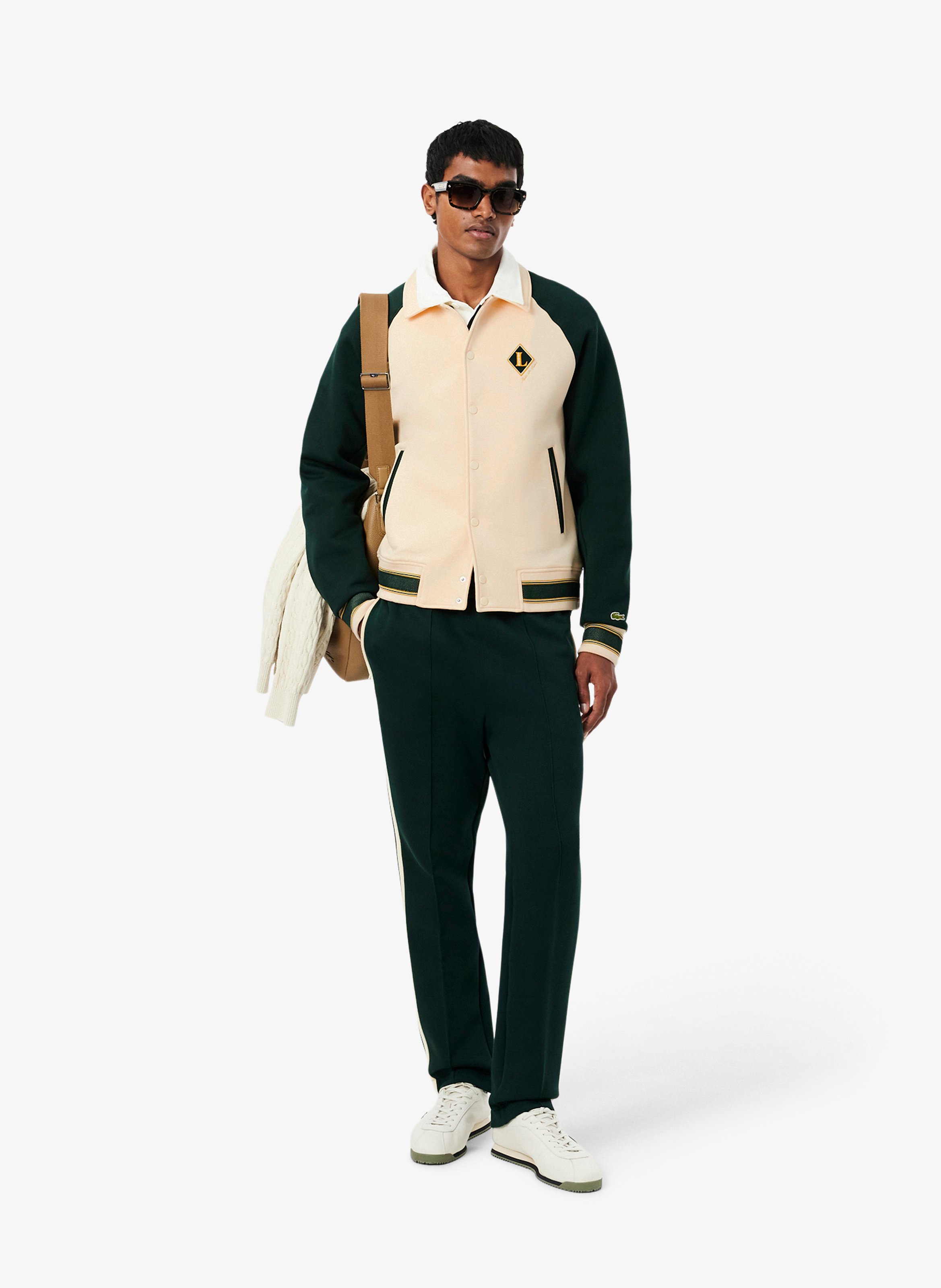 Gerade geschnittene Jacke aus Baumwoll-Mix mit klassischem Kragen LACOSTE Beige