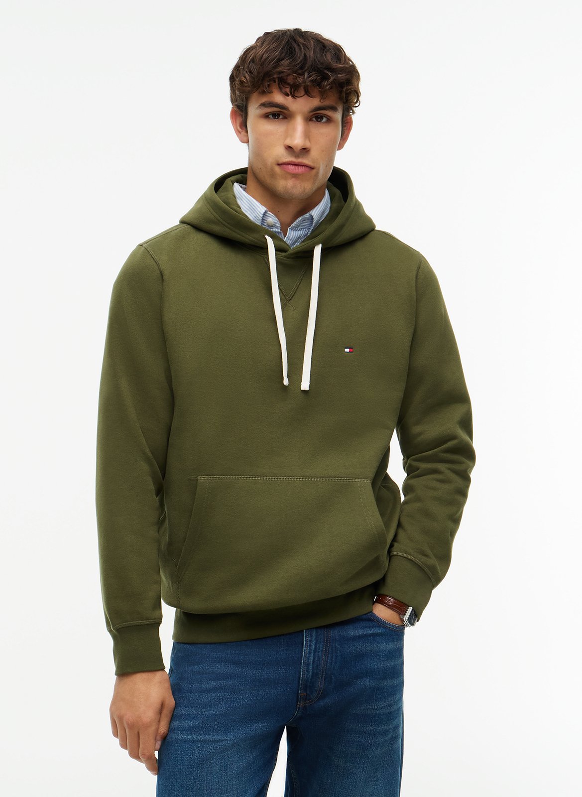 Sweat à capuche en coton mélangé TOMMY HILFIGER
