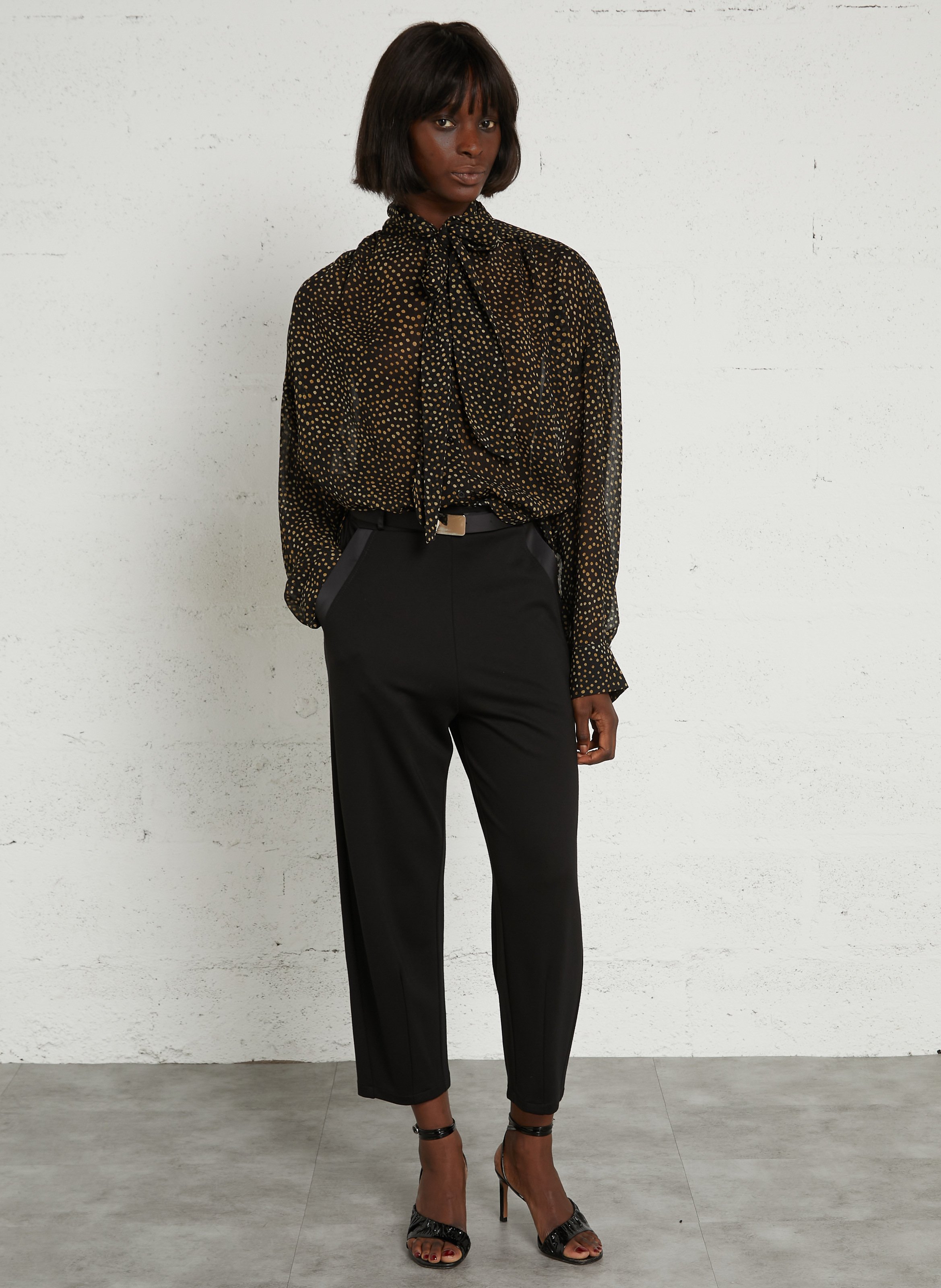 Blouse droite col lavallière  SEE U SOON Noir