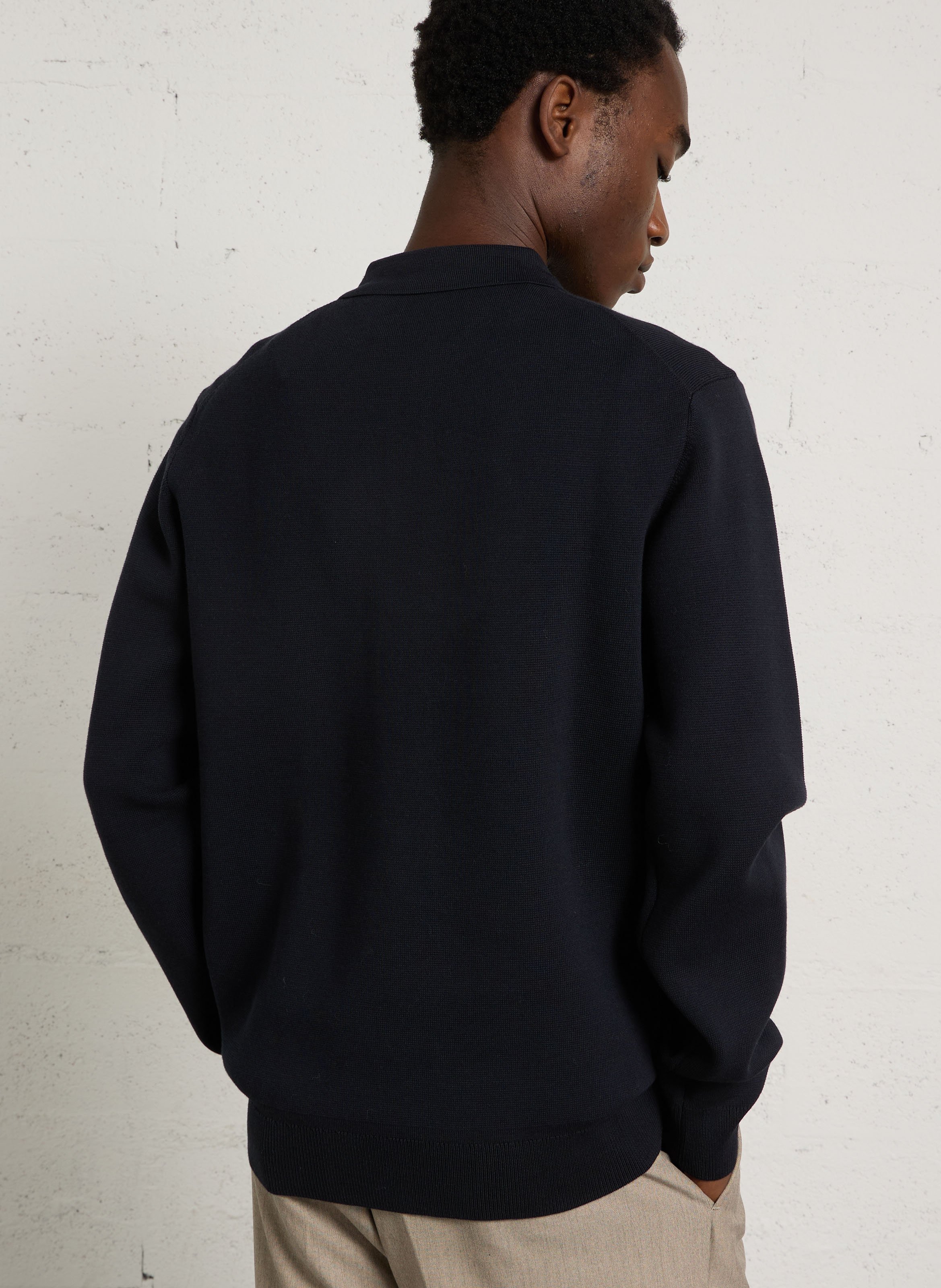 Polo collar knitted sweater CASUAL FRIDAY Blue