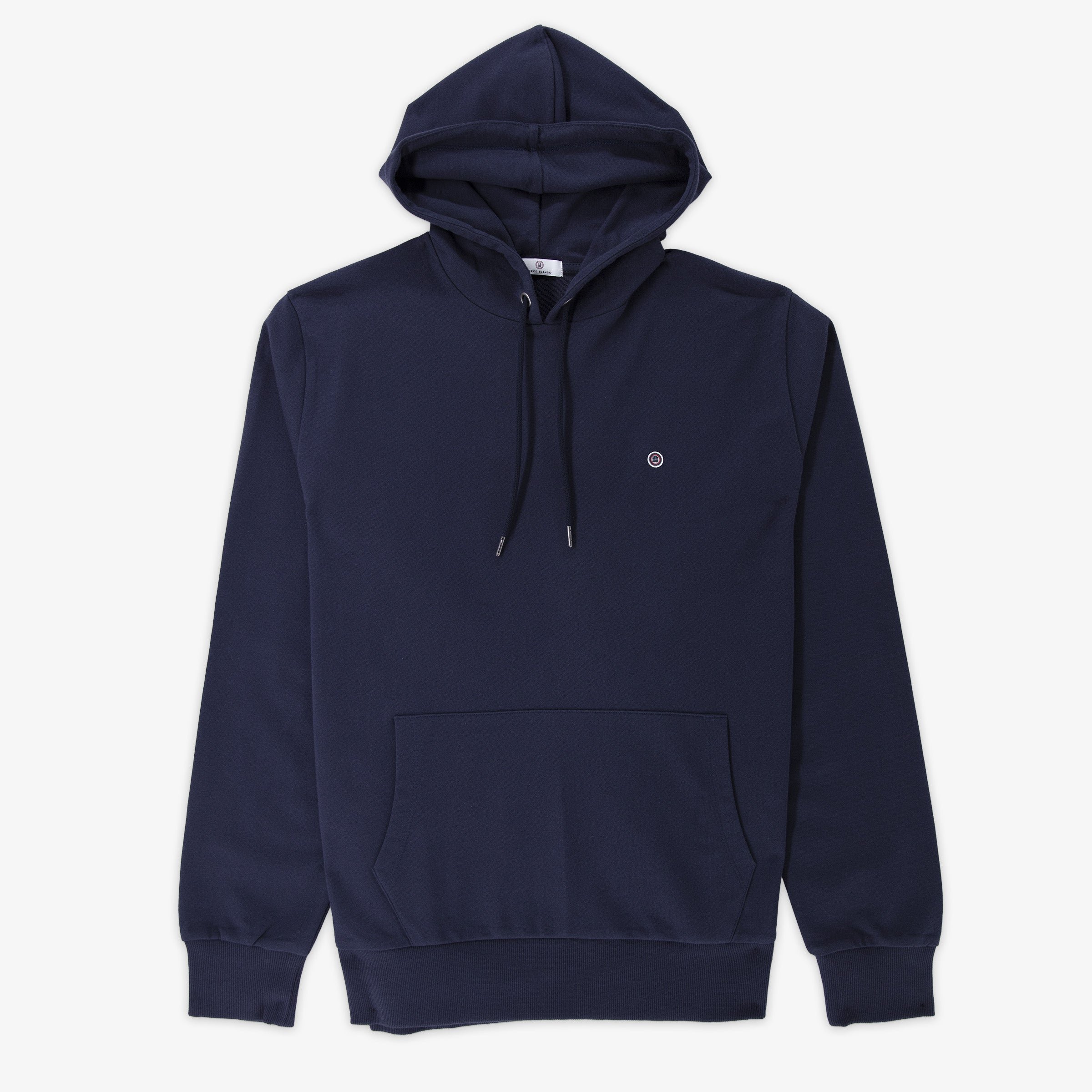 Singap navy blue brushed fleece hoodie SERGE BLANCO Blue