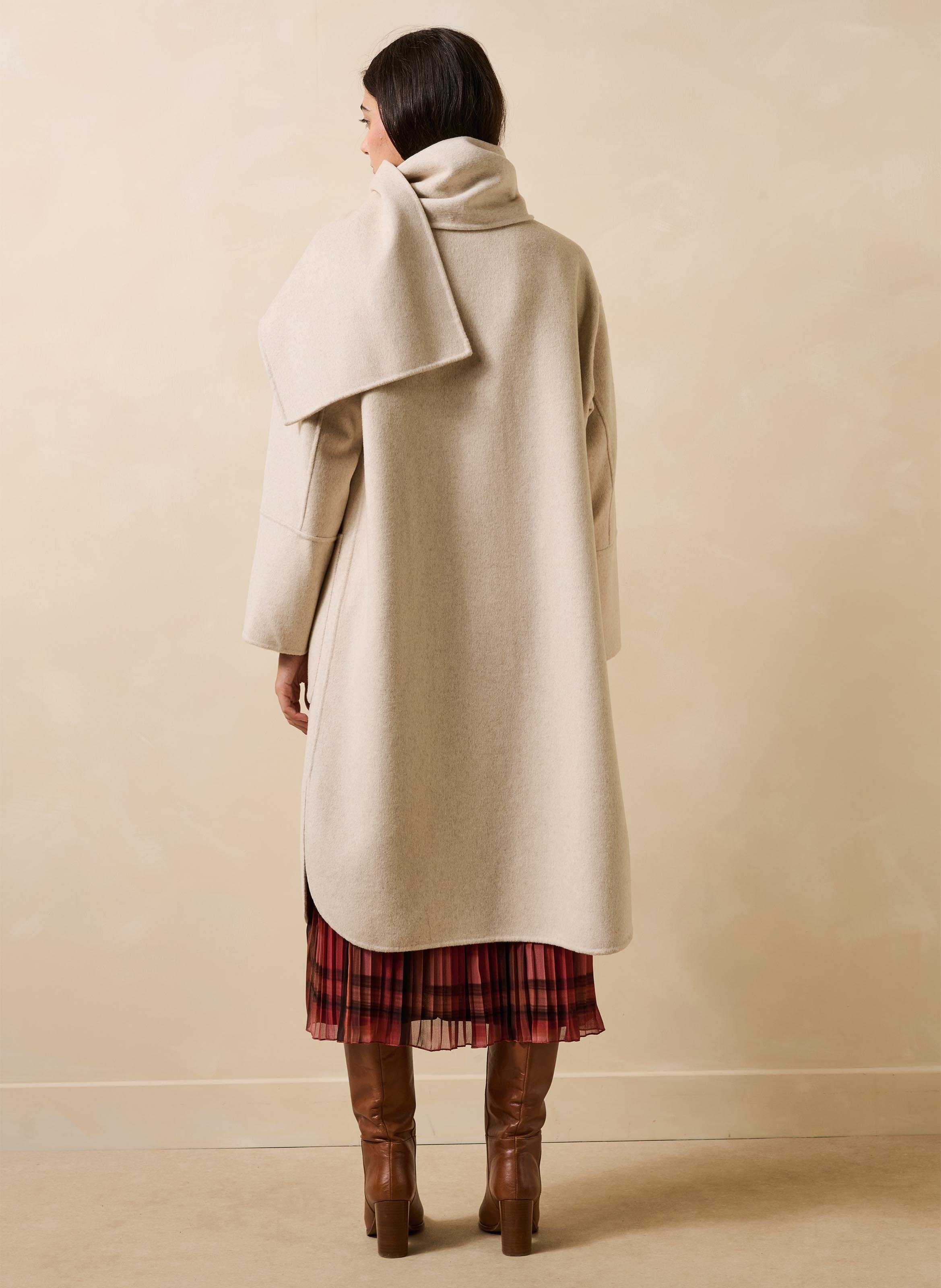 Manteau oversize en laine recyclée mélangée LA FEE MARABOUTEE Blanc