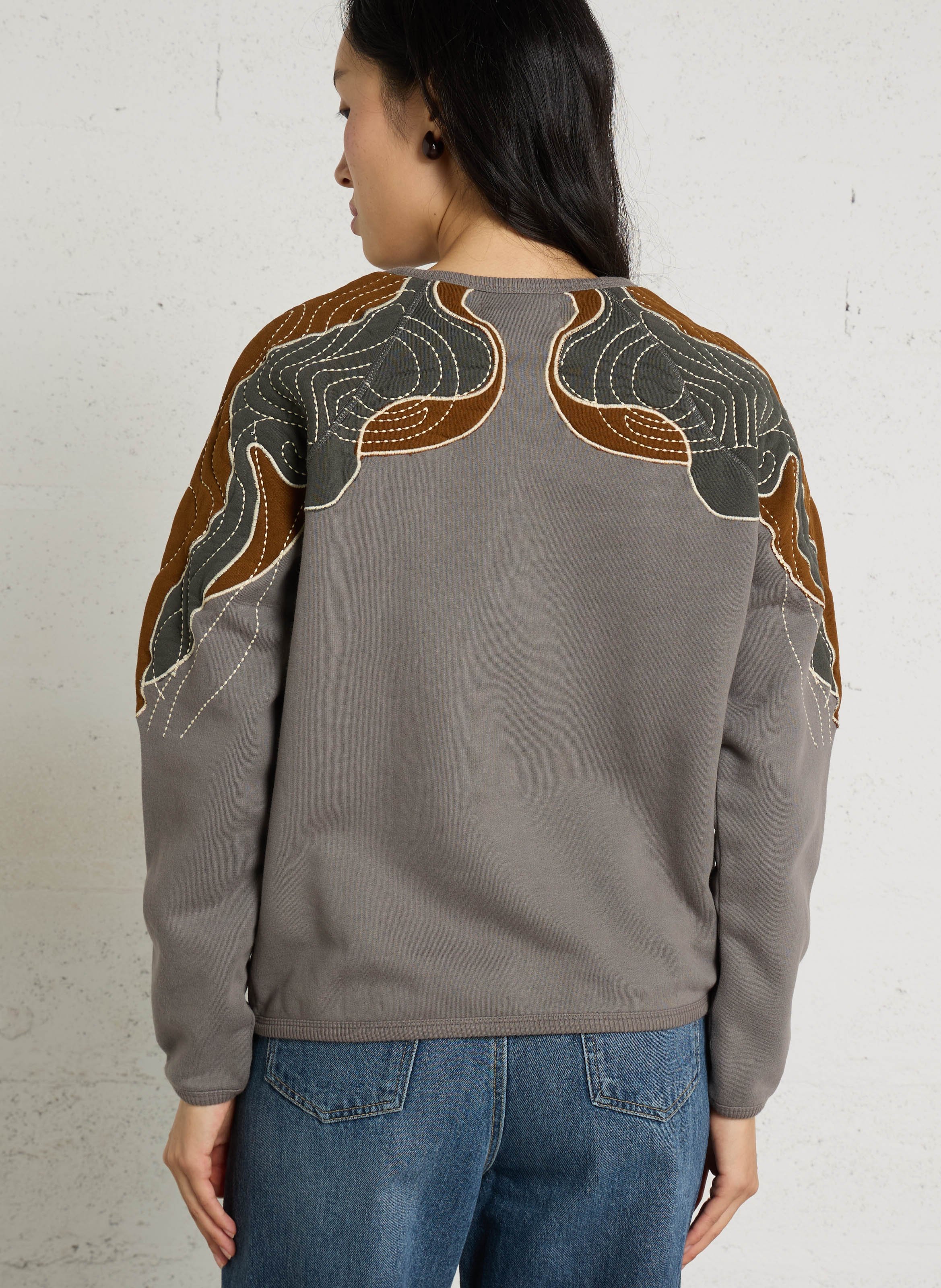 Sweat oversize en coton bio mélangé LEON & HARPER Gris