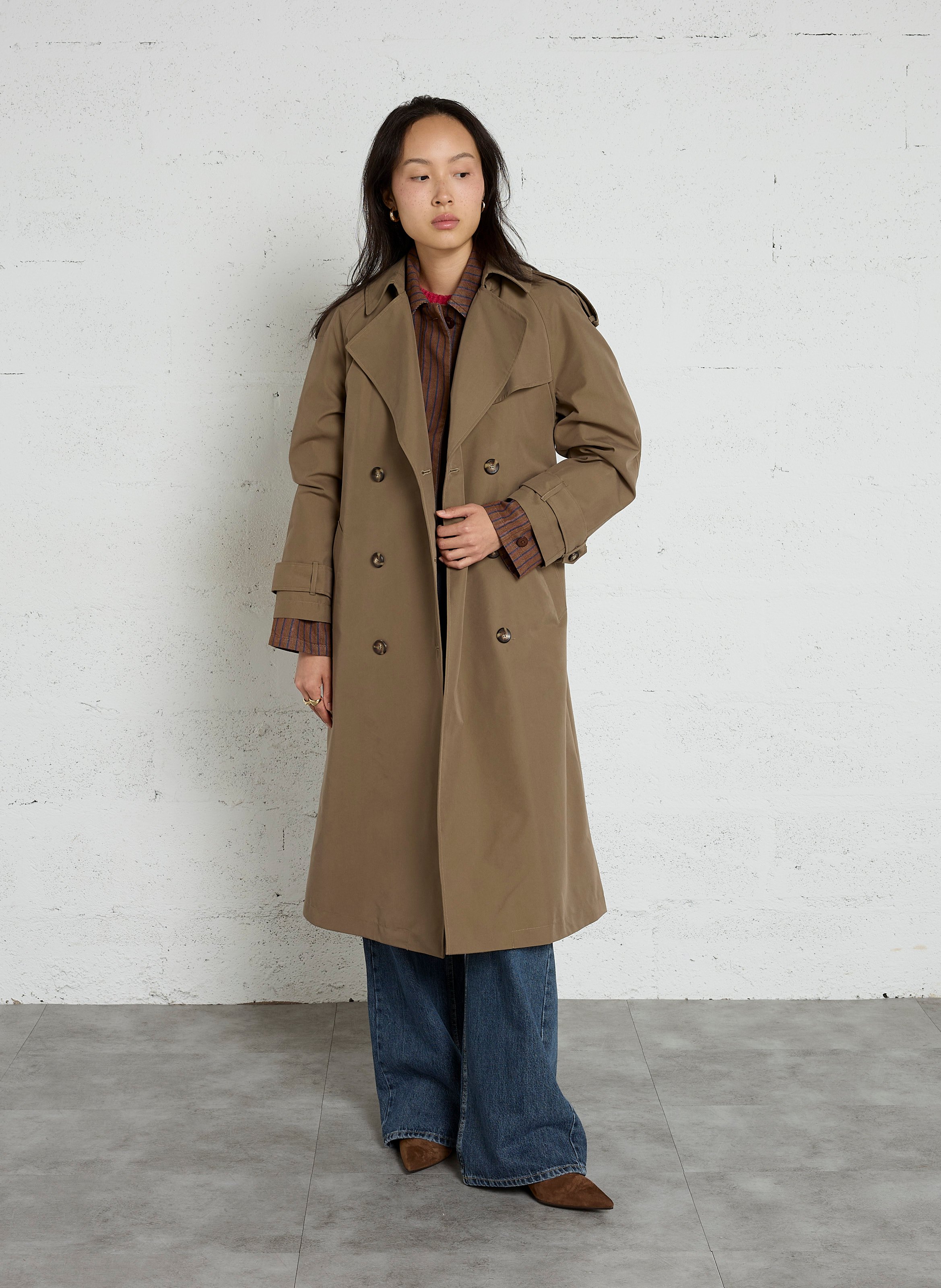 Trench ample ceinturé uni  DIEGA Kaki