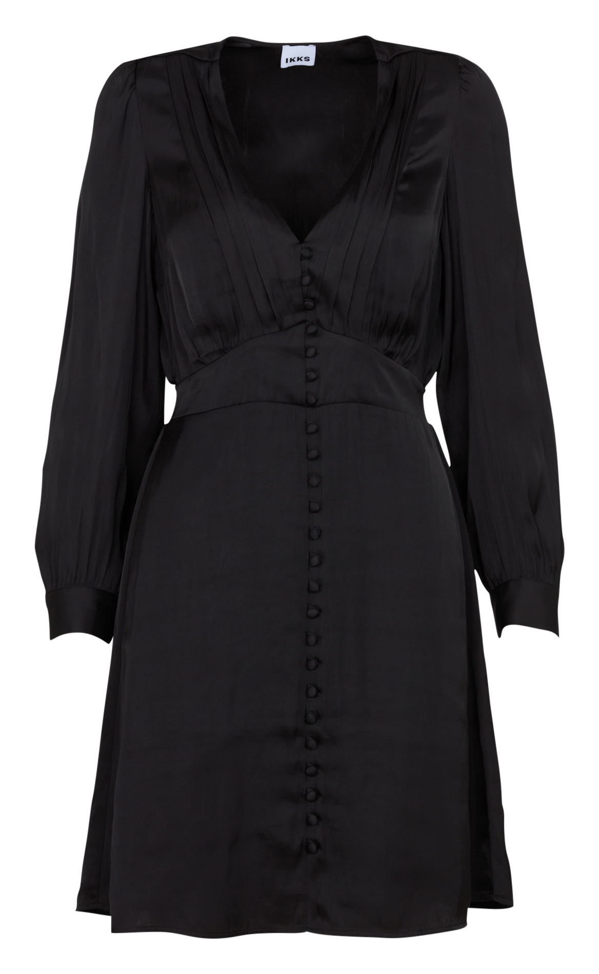 Satiniertes Kurzkleid mit V-Ausschnitt IKKS Schwarz