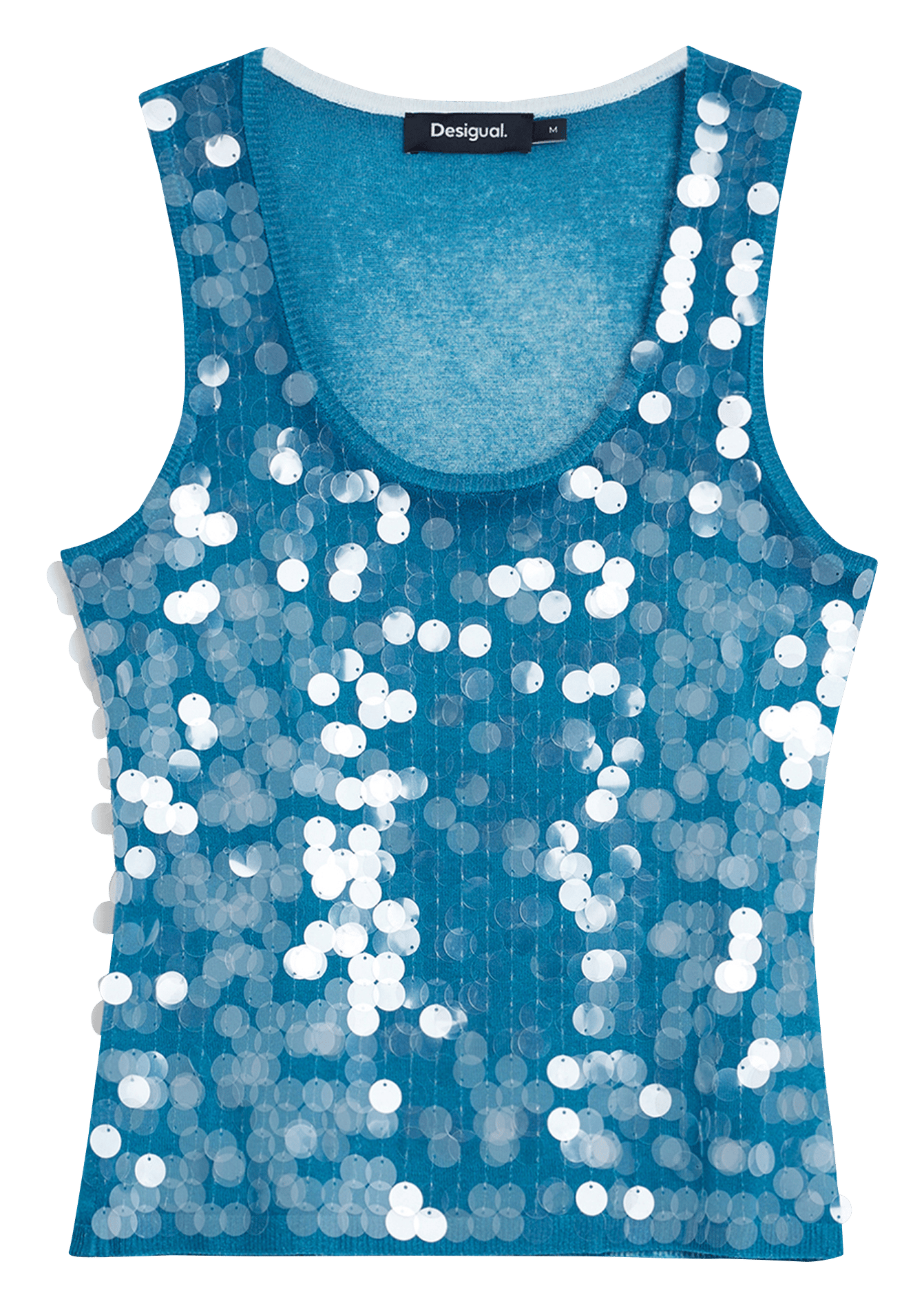Straight-fit singlet met ronde hals en lovertjes DESIGUAL Blauw