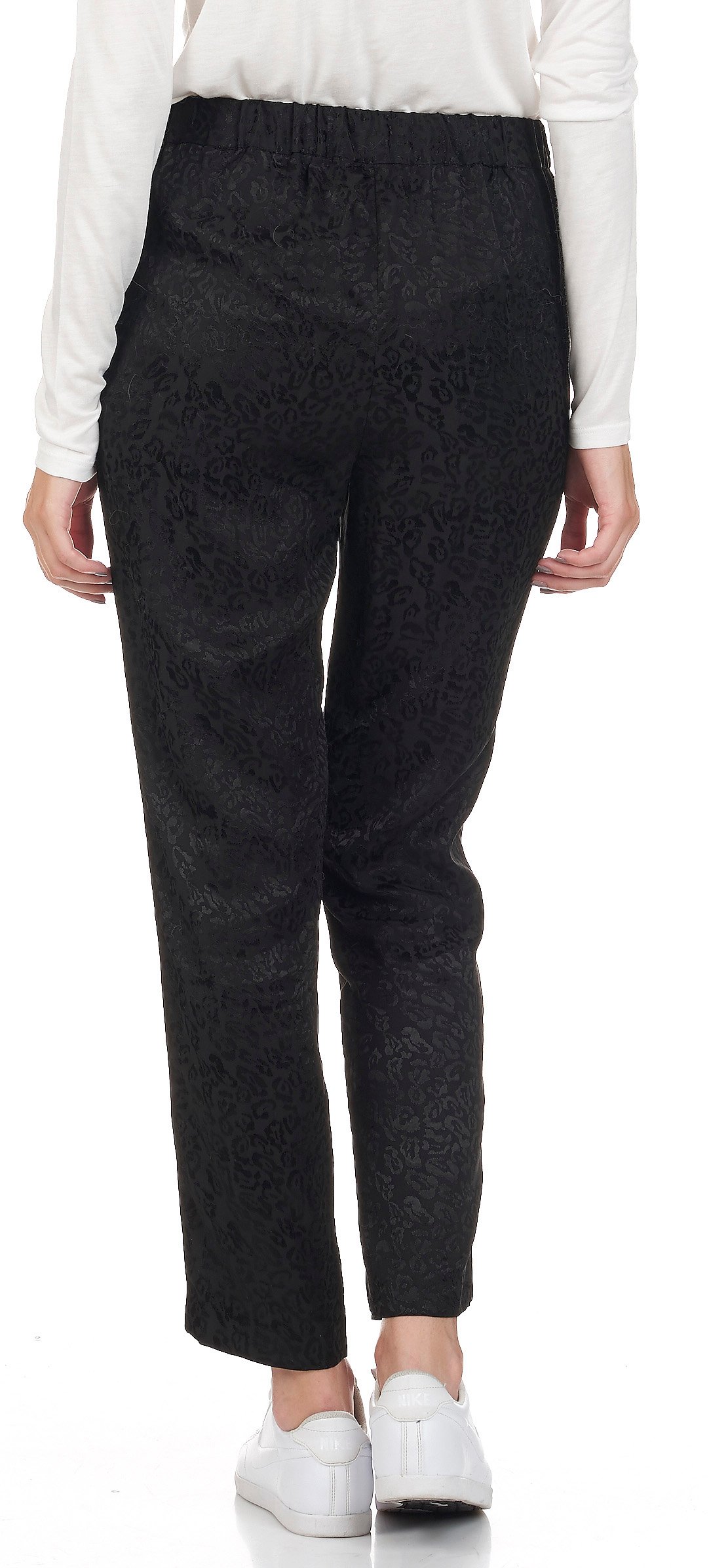 Pacha leopard jacquard carrot trousers SWILDENS Black