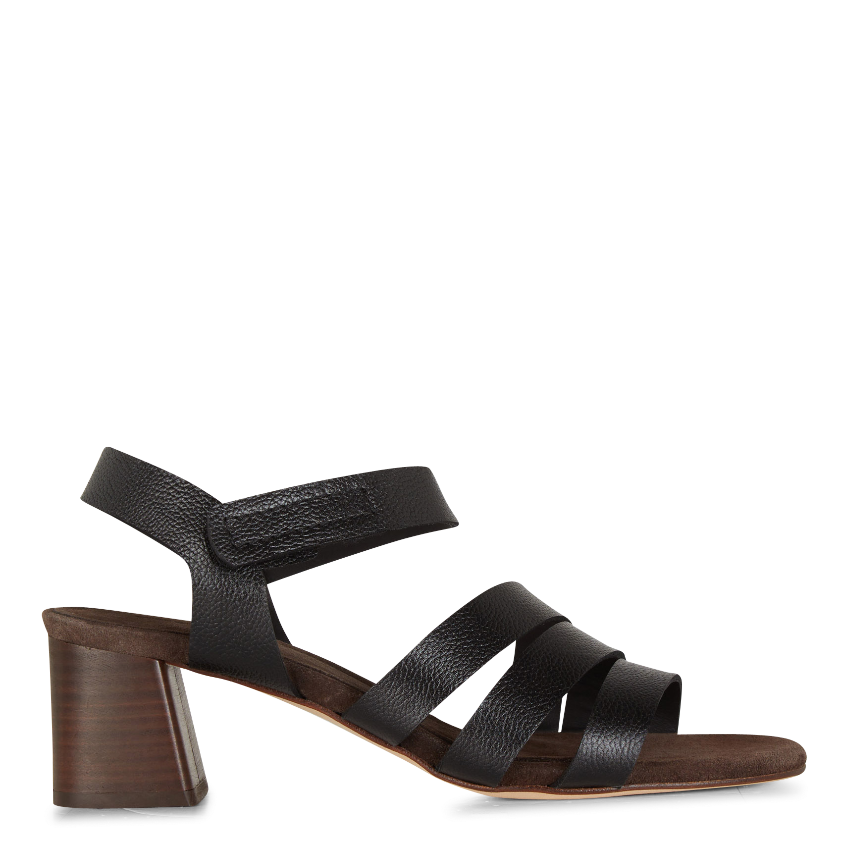 Sandalen aus genarbtem Leder mit Absatz ANONYMOUS COPENHAGEN Schwarz