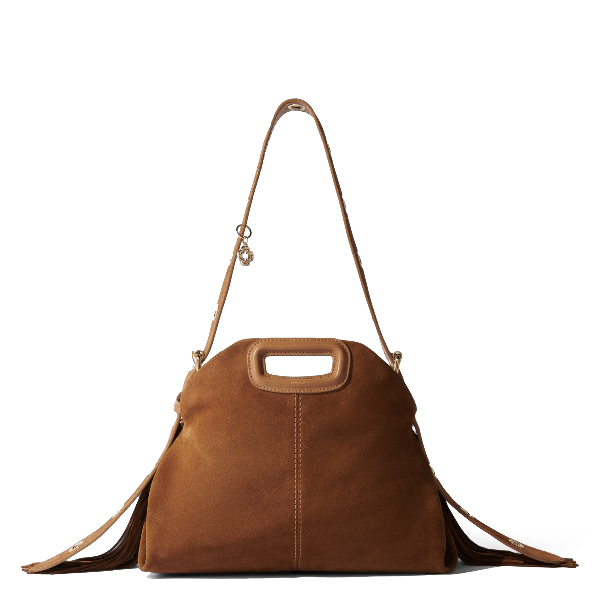 Sac porté épaule en cuir MAJE Marron