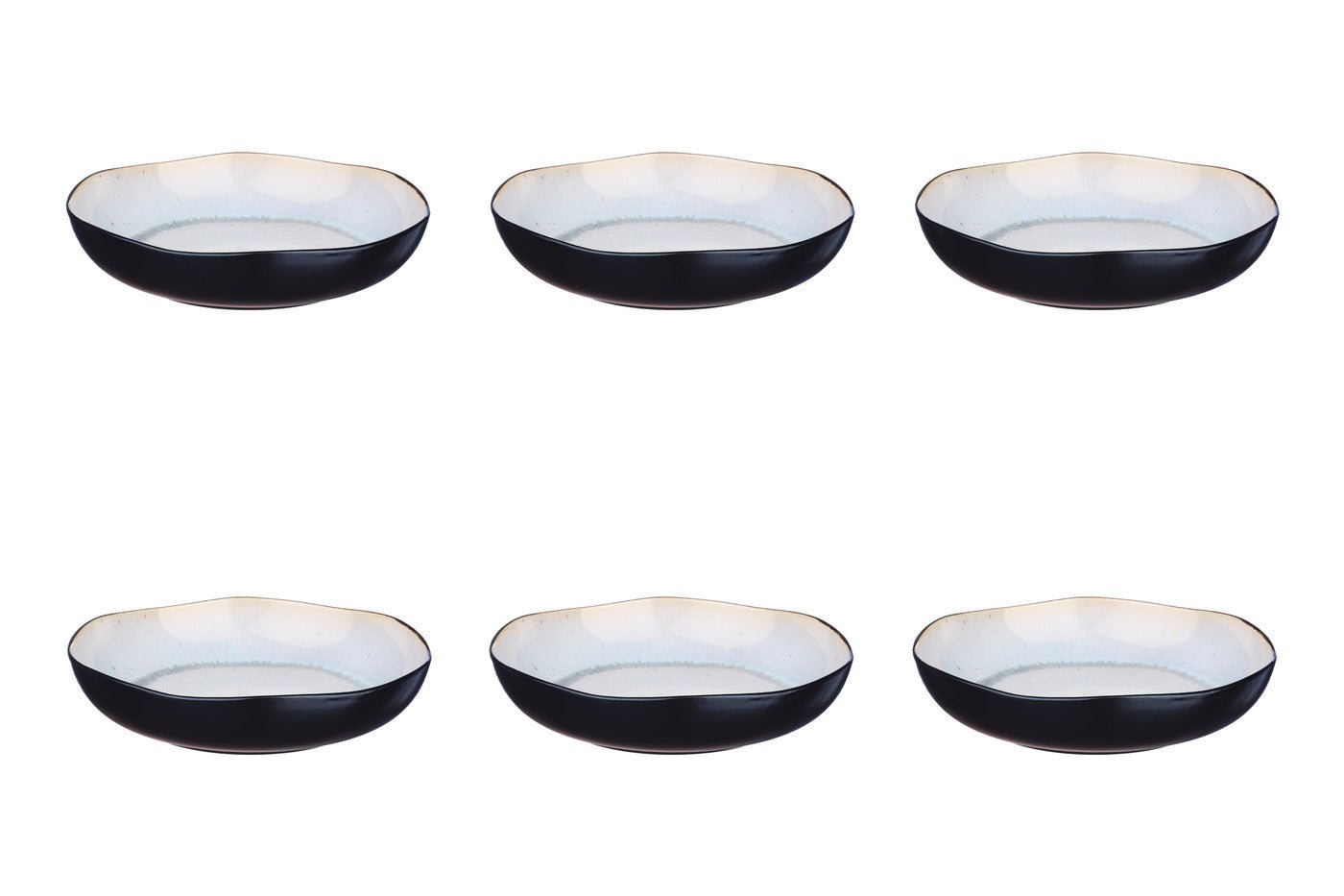 Iris ivory white ø22.5cm deep plate - 6 pieces BJORN White