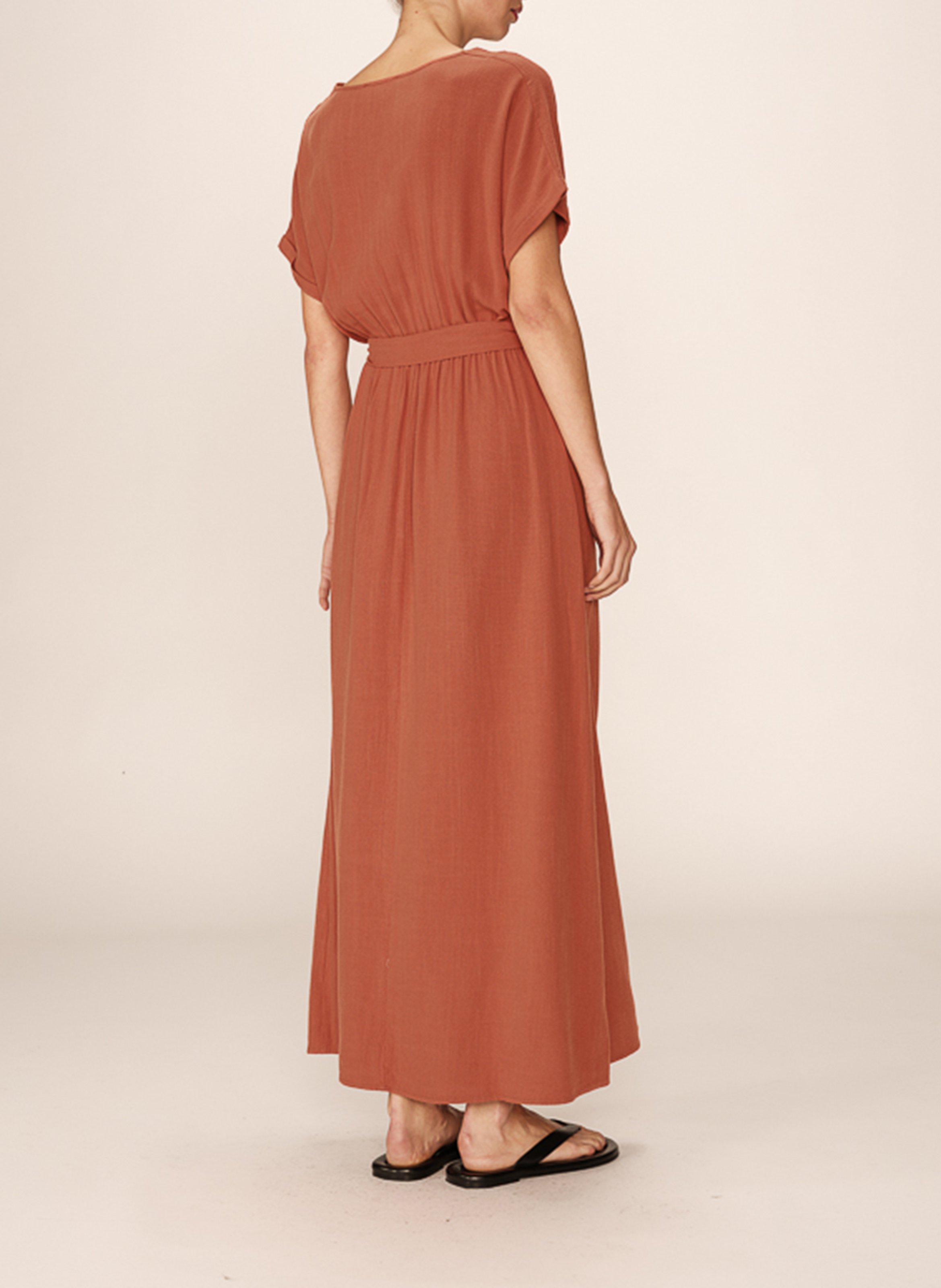 Long V-neck dress GRACE ET MILA Brown