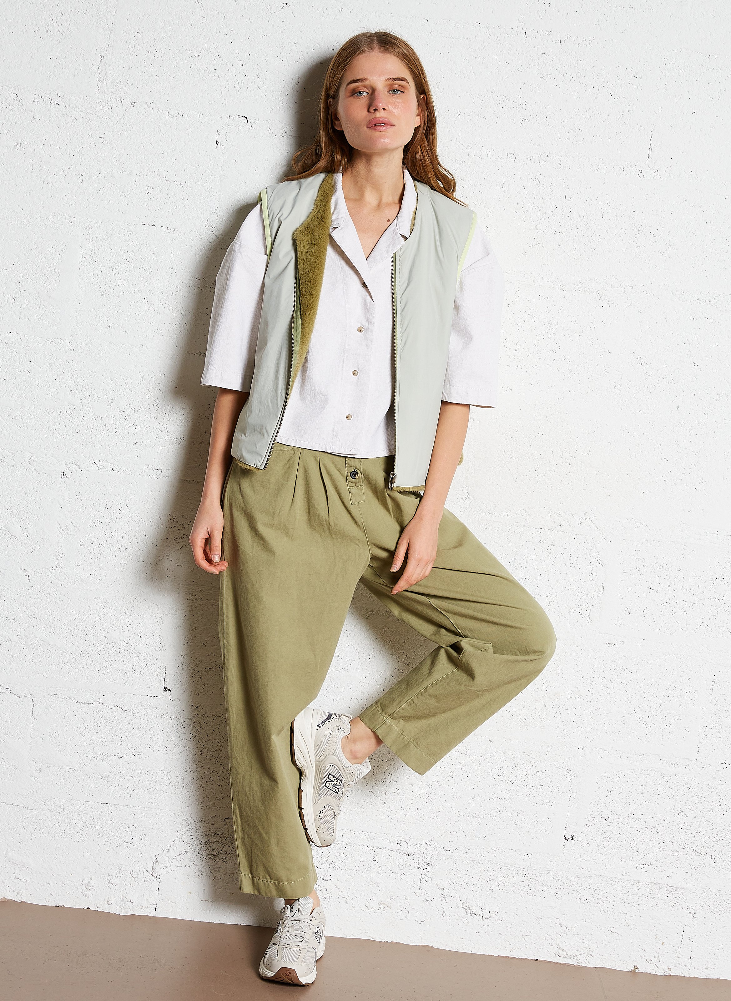 Ärmellose Wendeweste Grun