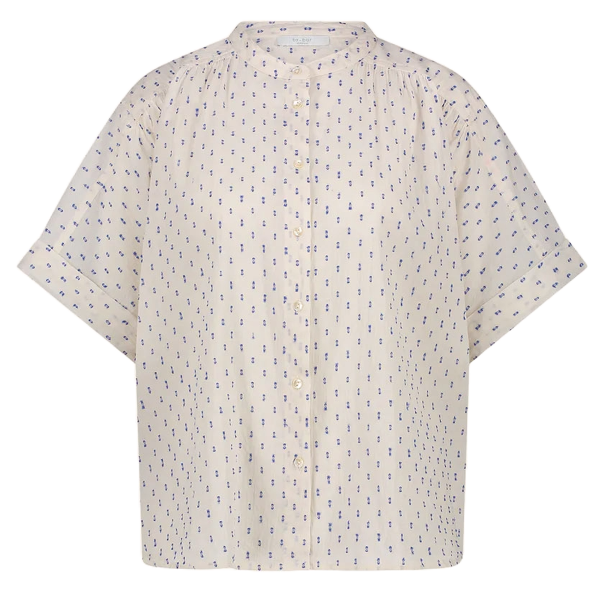 Round-neck printed blouse BY BAR Grey