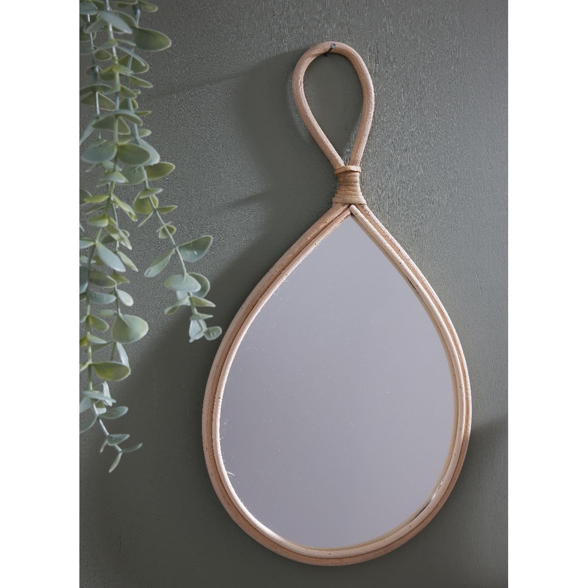 Rattan drop mirror FACTORY Beige