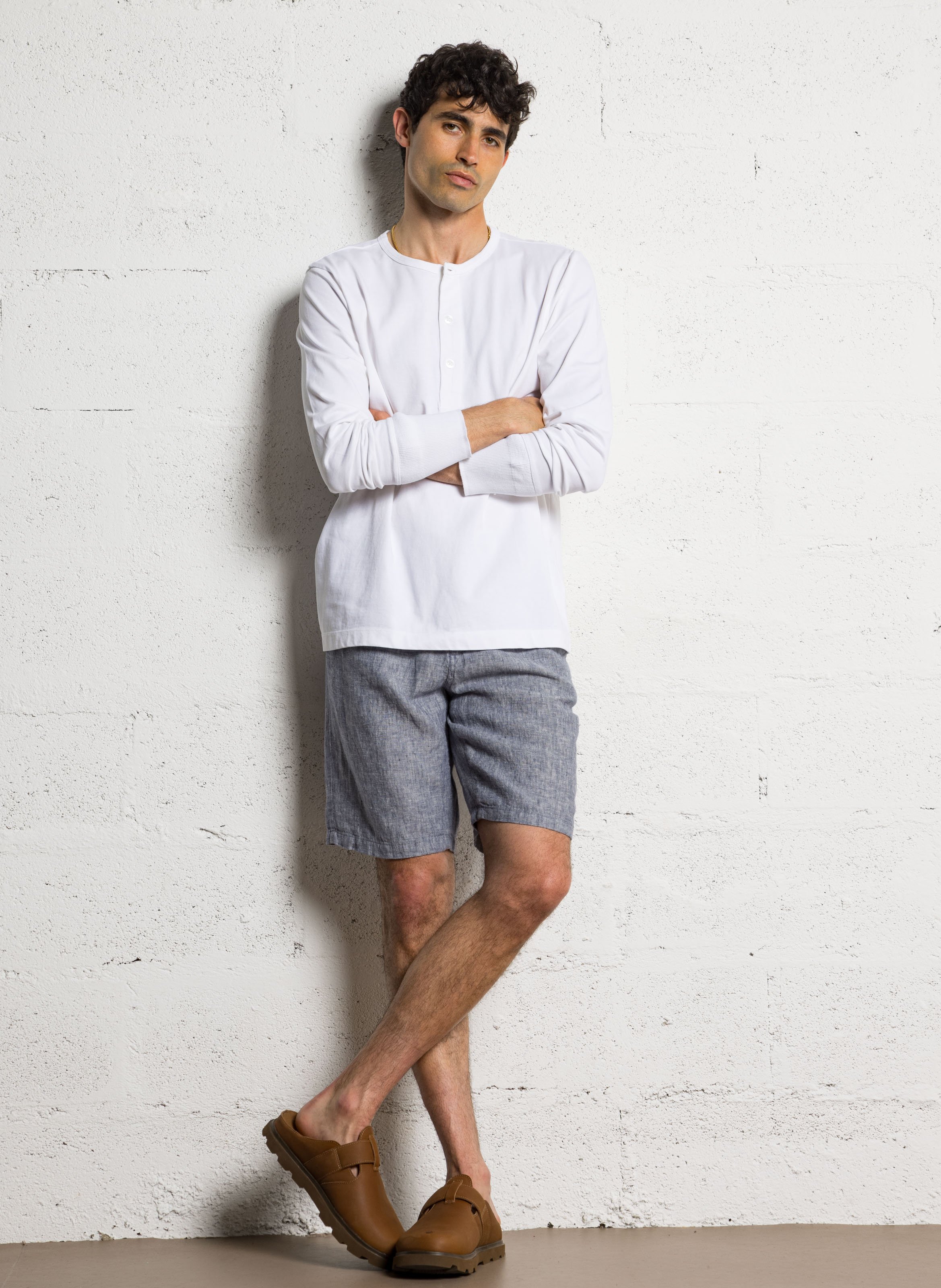 Tee-shirt col rond en coton organique KNOWLEDGE COTTON APPAREL Blanc