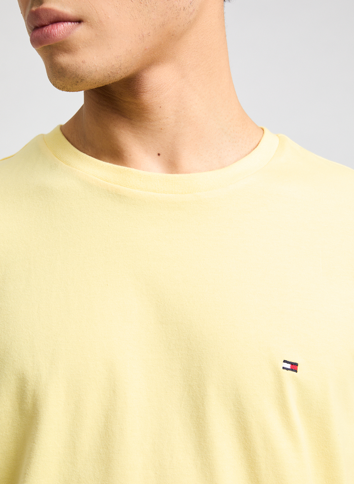 Round-neck cotton T-shirt Yellow