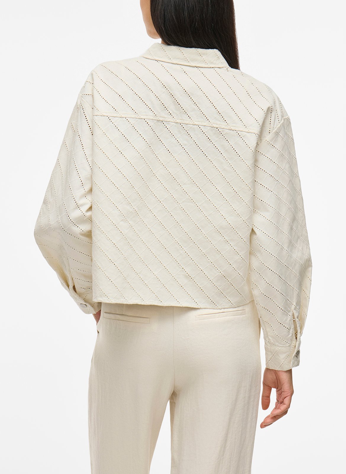 Veste col classique en coton VILA Beige